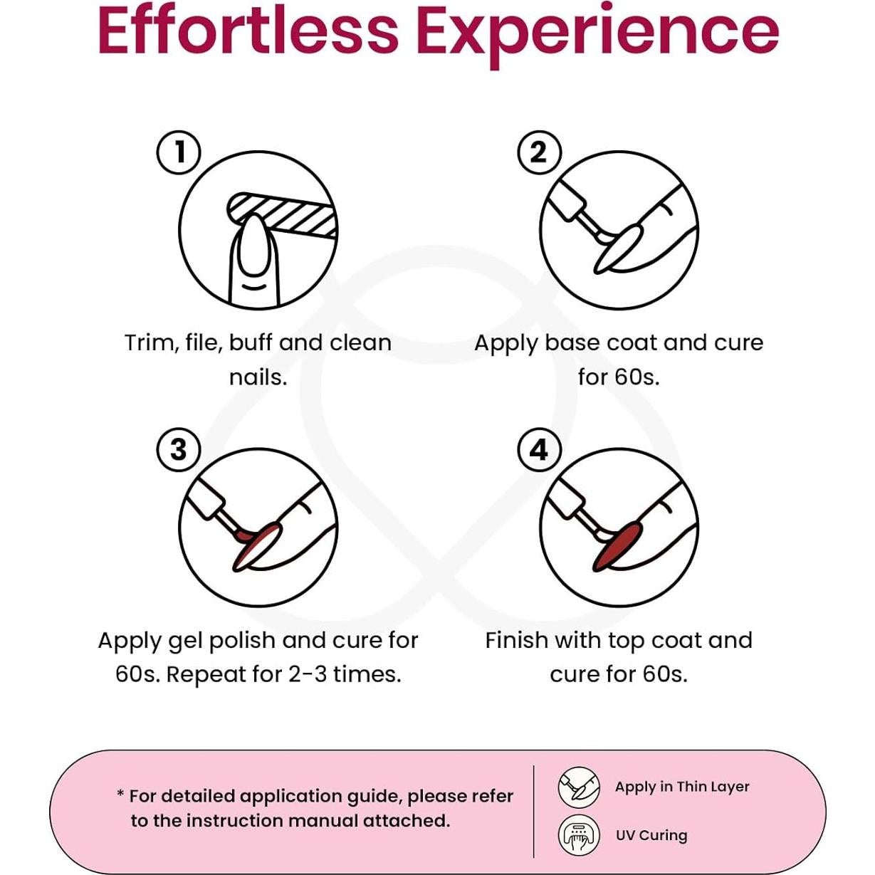 Set de Esmalte de Gel Beetles 6 Colores Berry Merlot 7.5ml