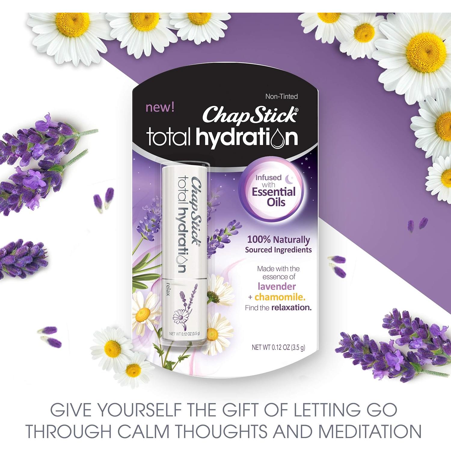 Bálsamo Labial ChapStick Hidratación Total Manzanilla + Lavanda 3.4g