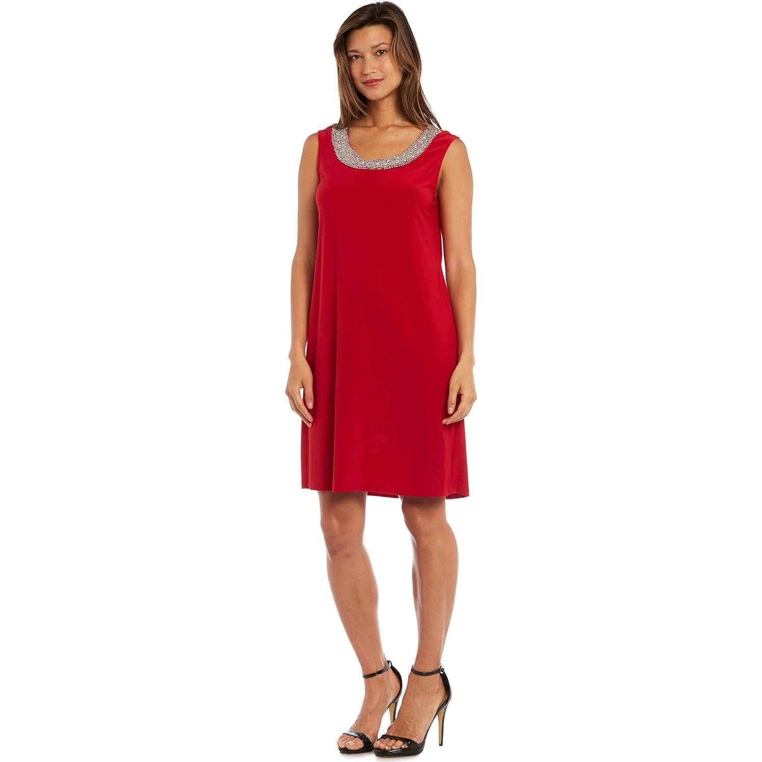 Conjunto Vestido y Chaqueta R&M Richards Mujer Petite Rojo