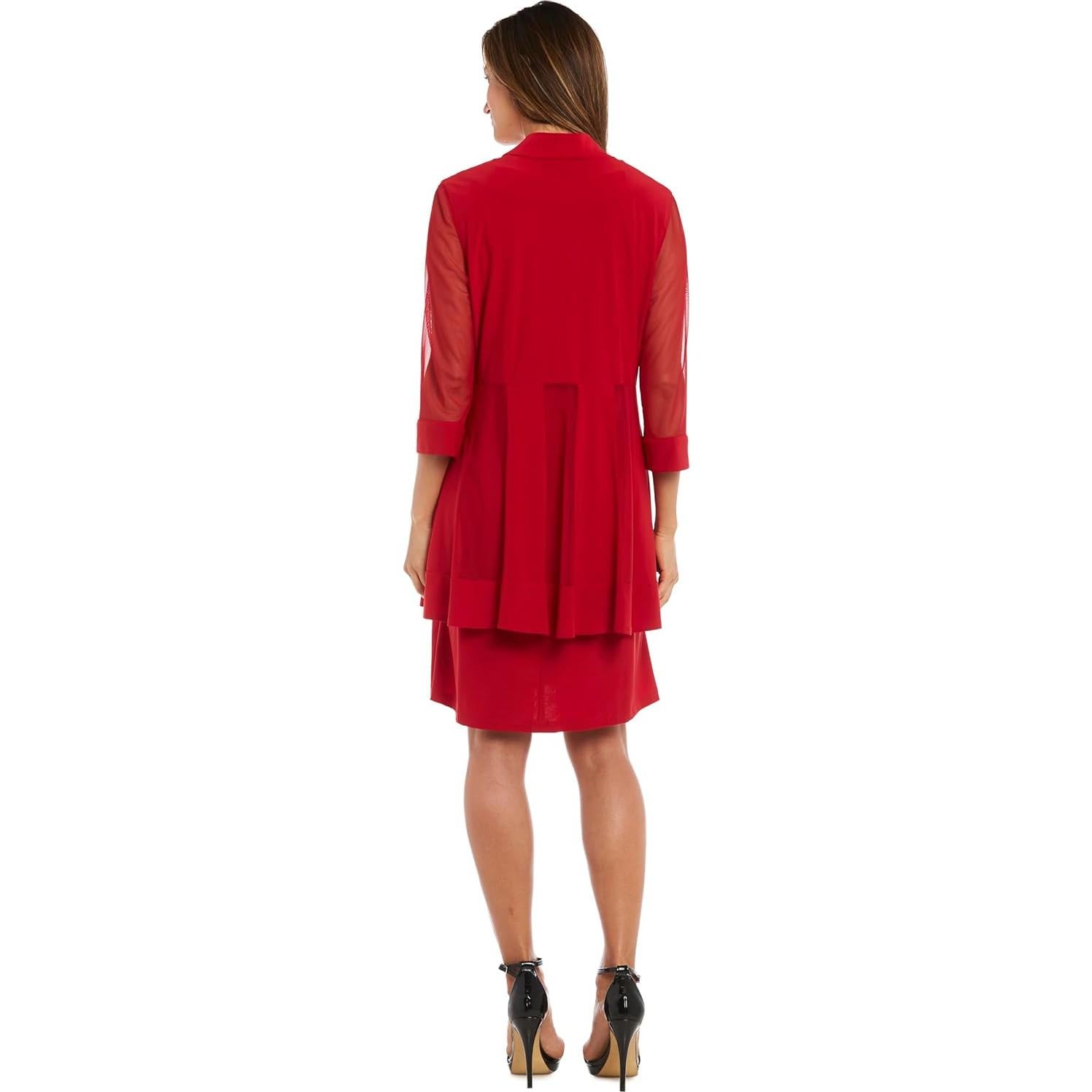 Conjunto Vestido y Chaqueta R&M Richards Mujer Petite Rojo