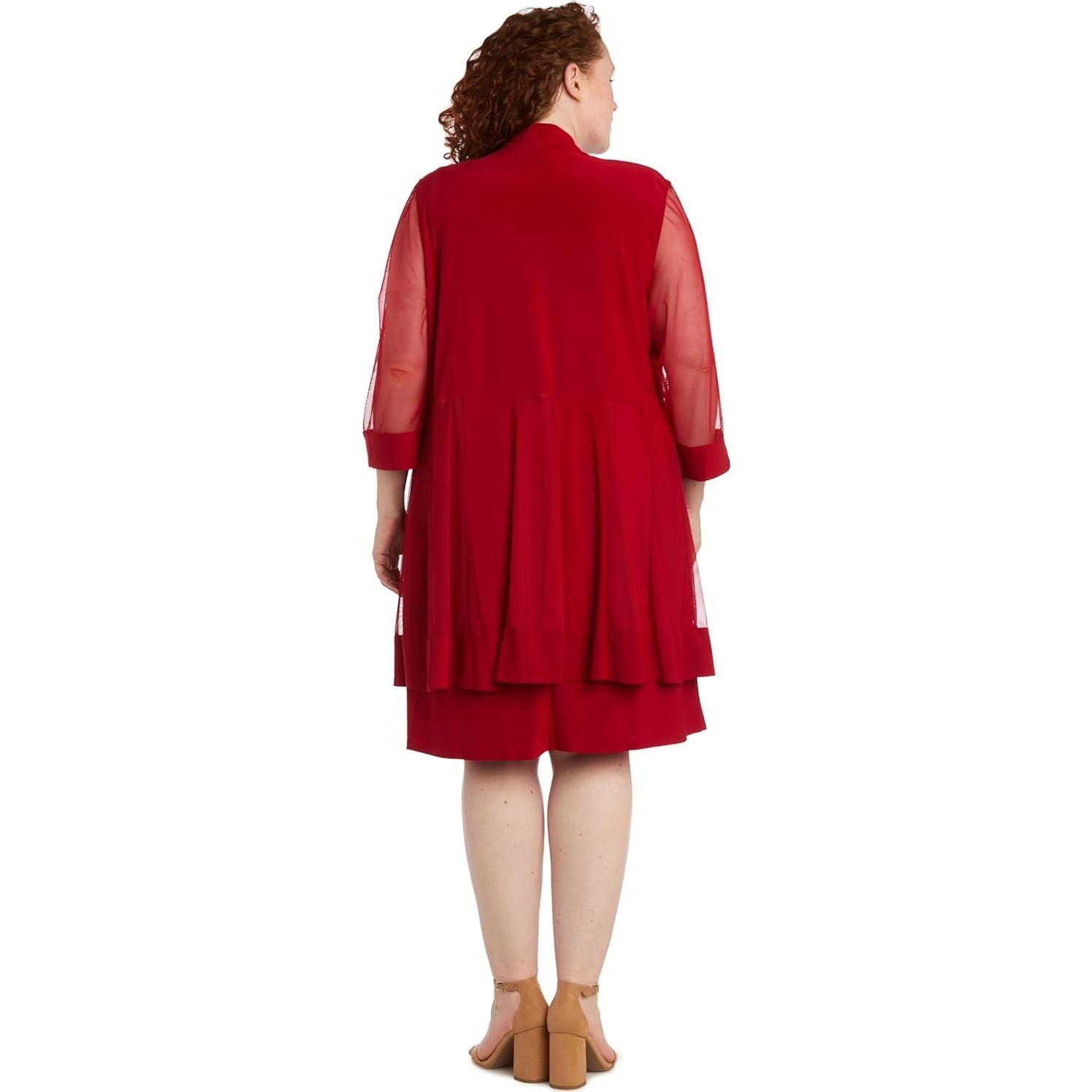 Conjunto Vestido y Chaqueta R&M Richards Mujer Petite Rojo