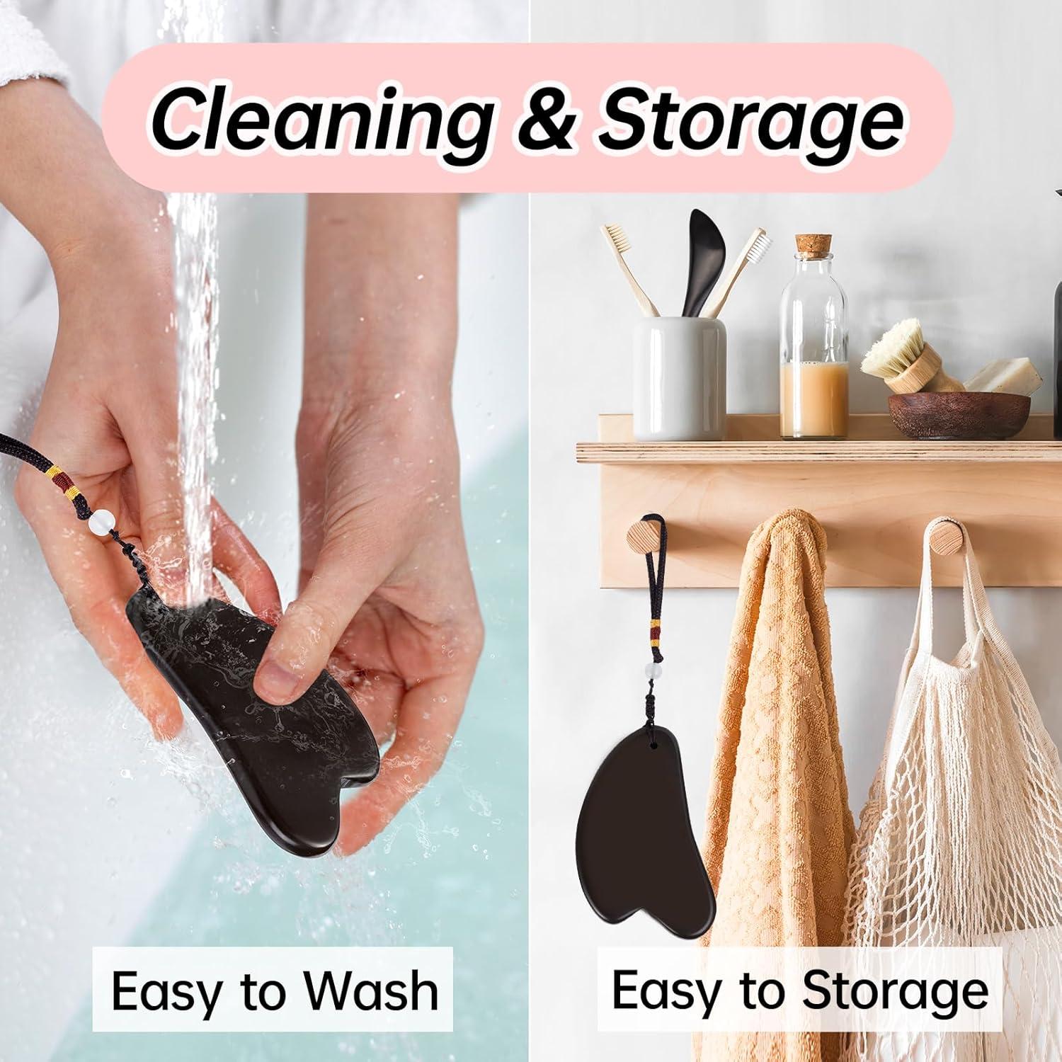 Set de Raspadores Gua Sha de Piedra Bian Olaemuo - Masaje Facial