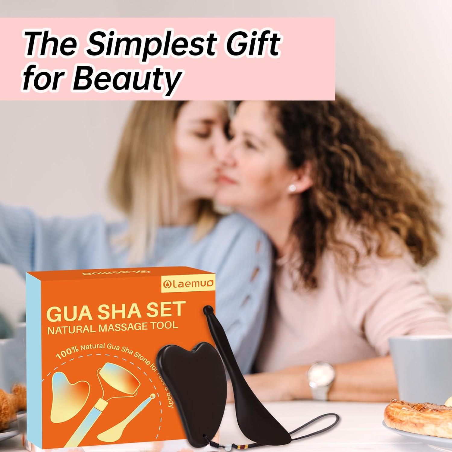 Set de Raspadores Gua Sha de Piedra Bian Olaemuo - Masaje Facial