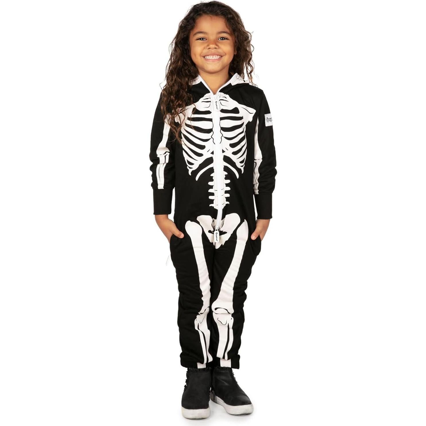 Disfraz de Esqueleto Tipsy Elves para Niños Mediano