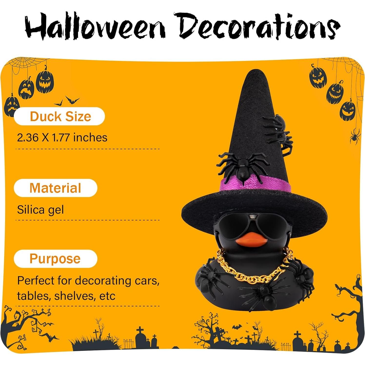 Adorno de coche Halloween Wonuu - Pato de goma mini con sombrero