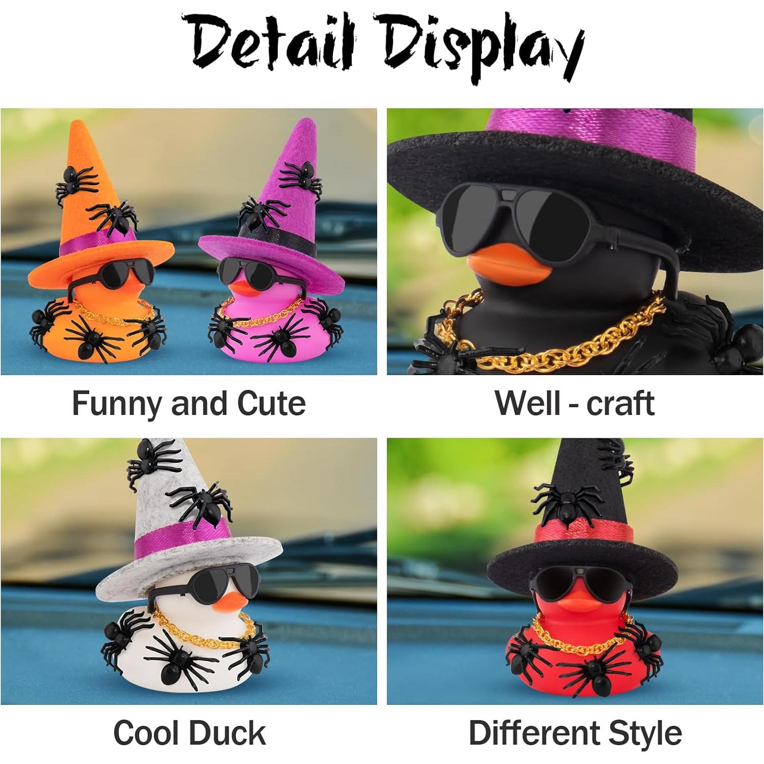 Adorno de coche Halloween Wonuu - Pato de goma mini con sombrero