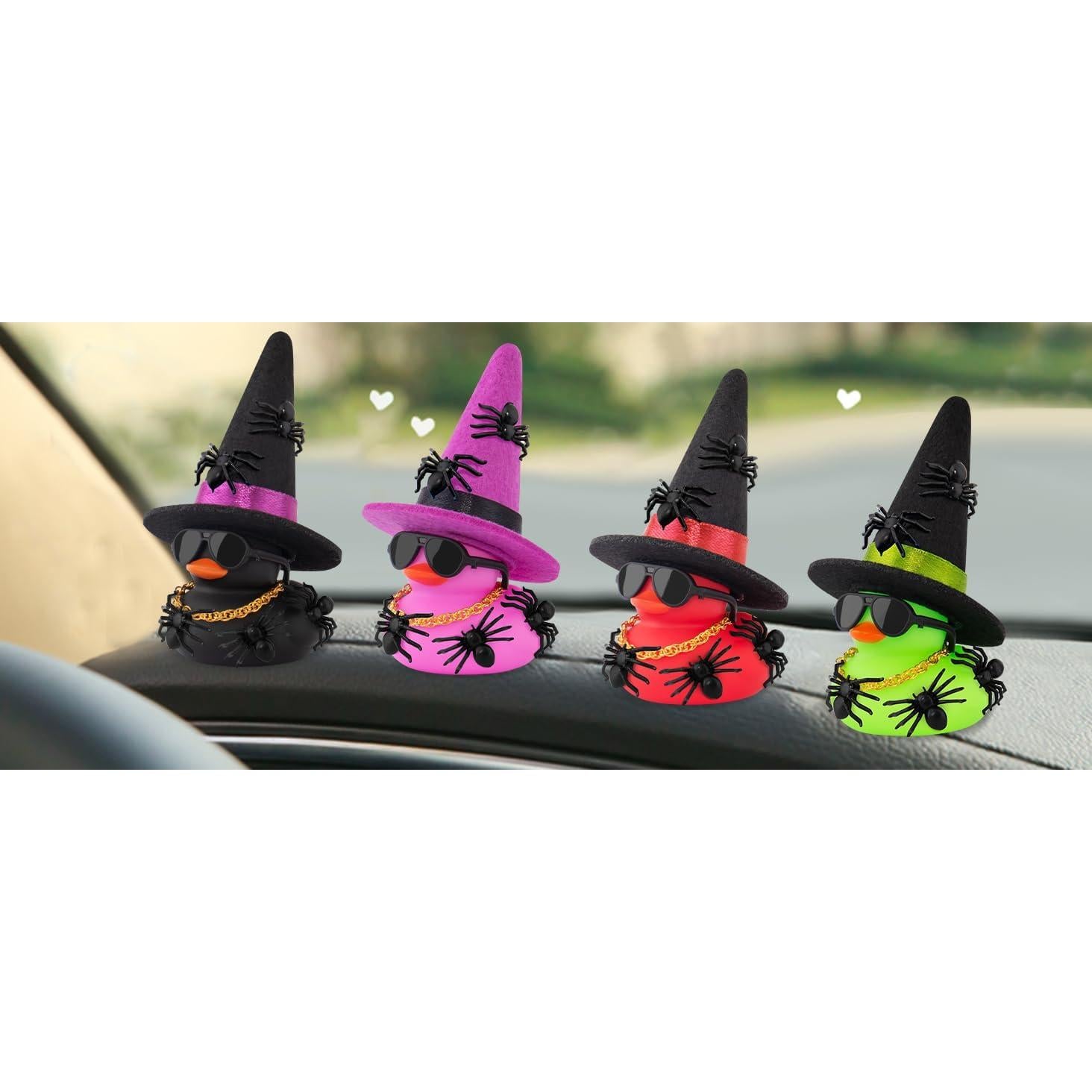 Adorno de coche Halloween Wonuu - Pato de goma mini con sombrero