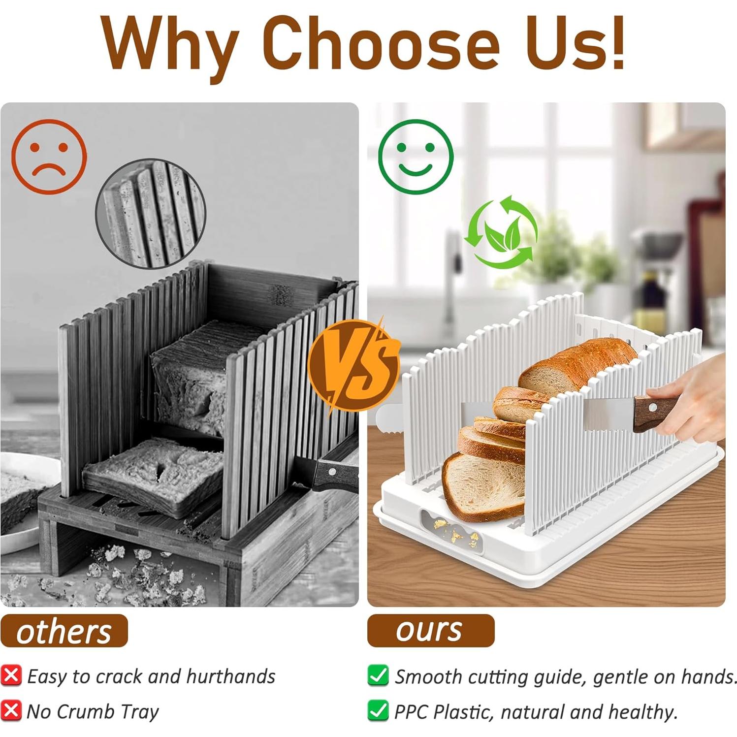 Cortador de Pan CMDZHF Ajustable con Recogedor de Migas