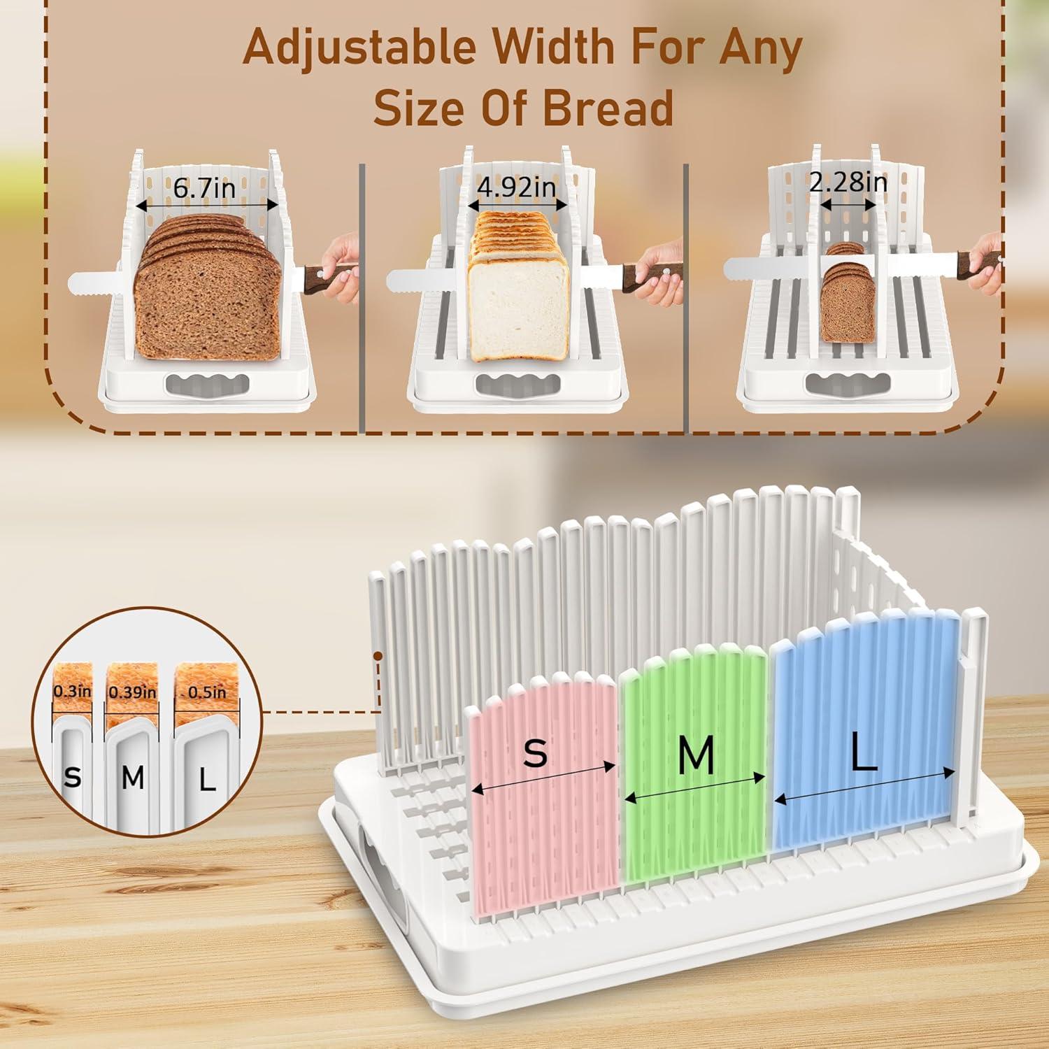 Cortador de Pan CMDZHF Ajustable con Recogedor de Migas