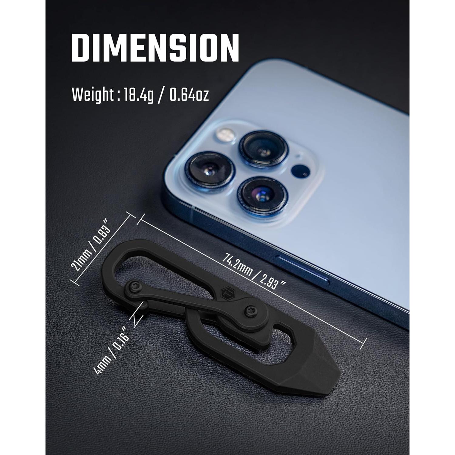 Multiherramienta de Llavero KeyUnity Titanio 3 en 1 KU04BK