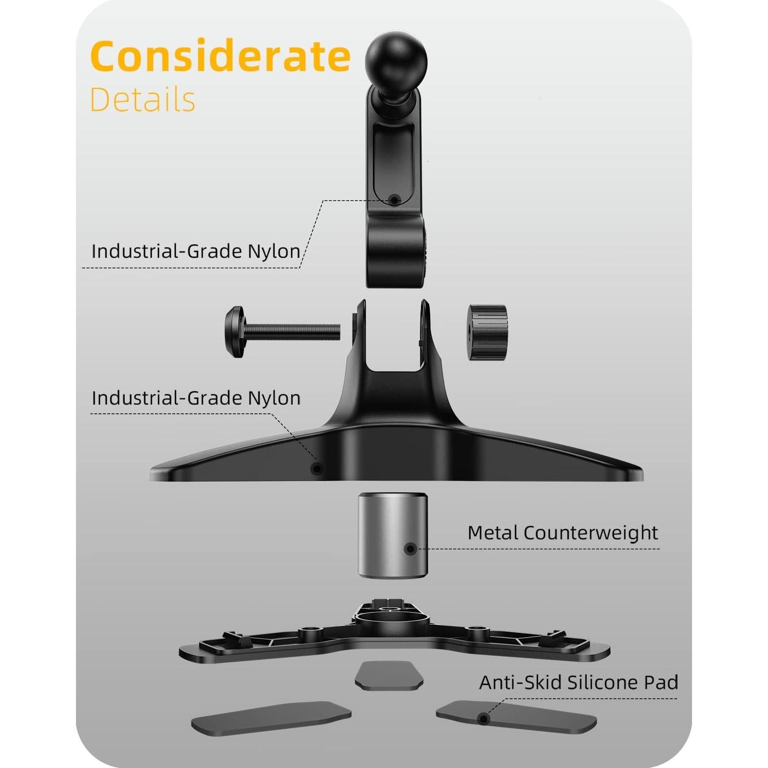 Soporte para Teléfono Wiiki-Tech L3HB-HBFT Ajustable Negro