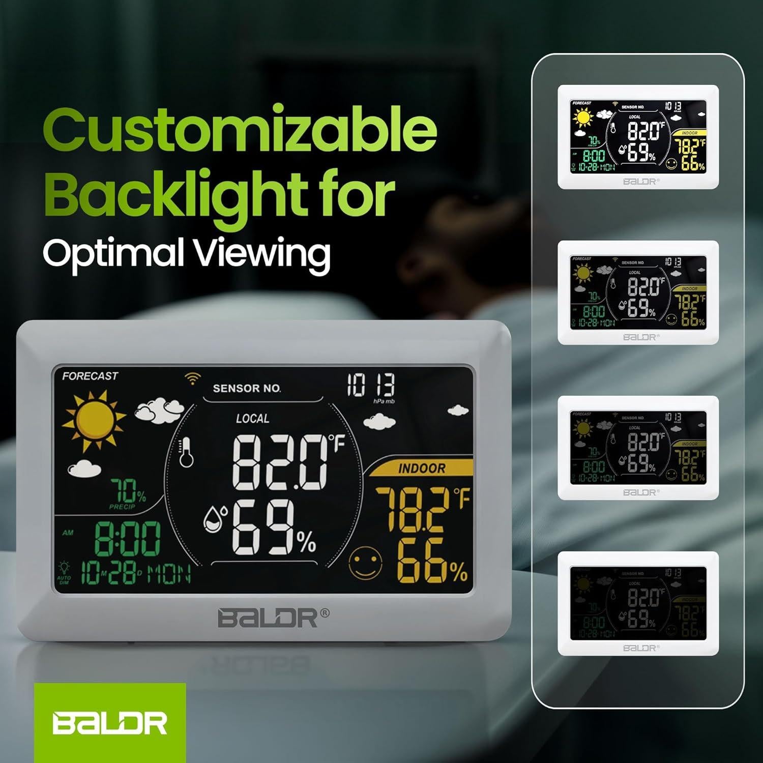 Estación Meteorológica WiFi BALDR con Sensor, 20.3x12.7cm