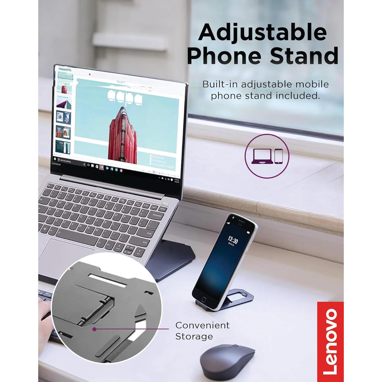 Soporte para Laptop 2-en-1 Lenovo - Ajustable y Ergonómico