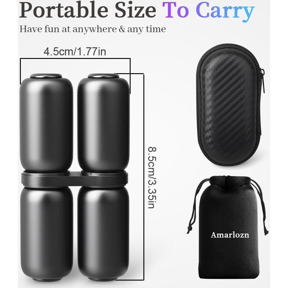 Rodillo Antiestrés de Mano Amarlozn Metal Negro 230g