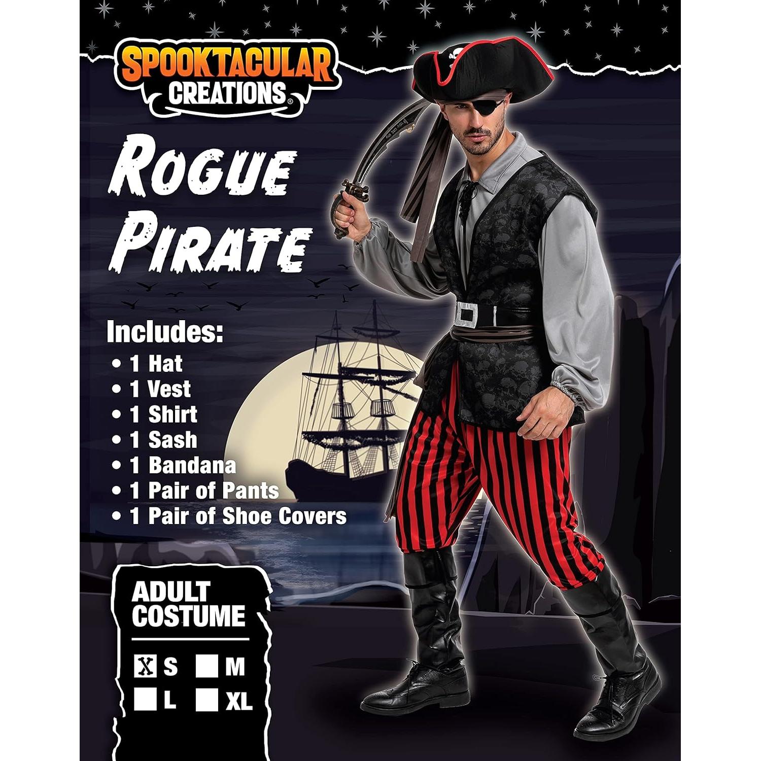 Disfraz de Pirata para Hombre Spooktacular XL Gris