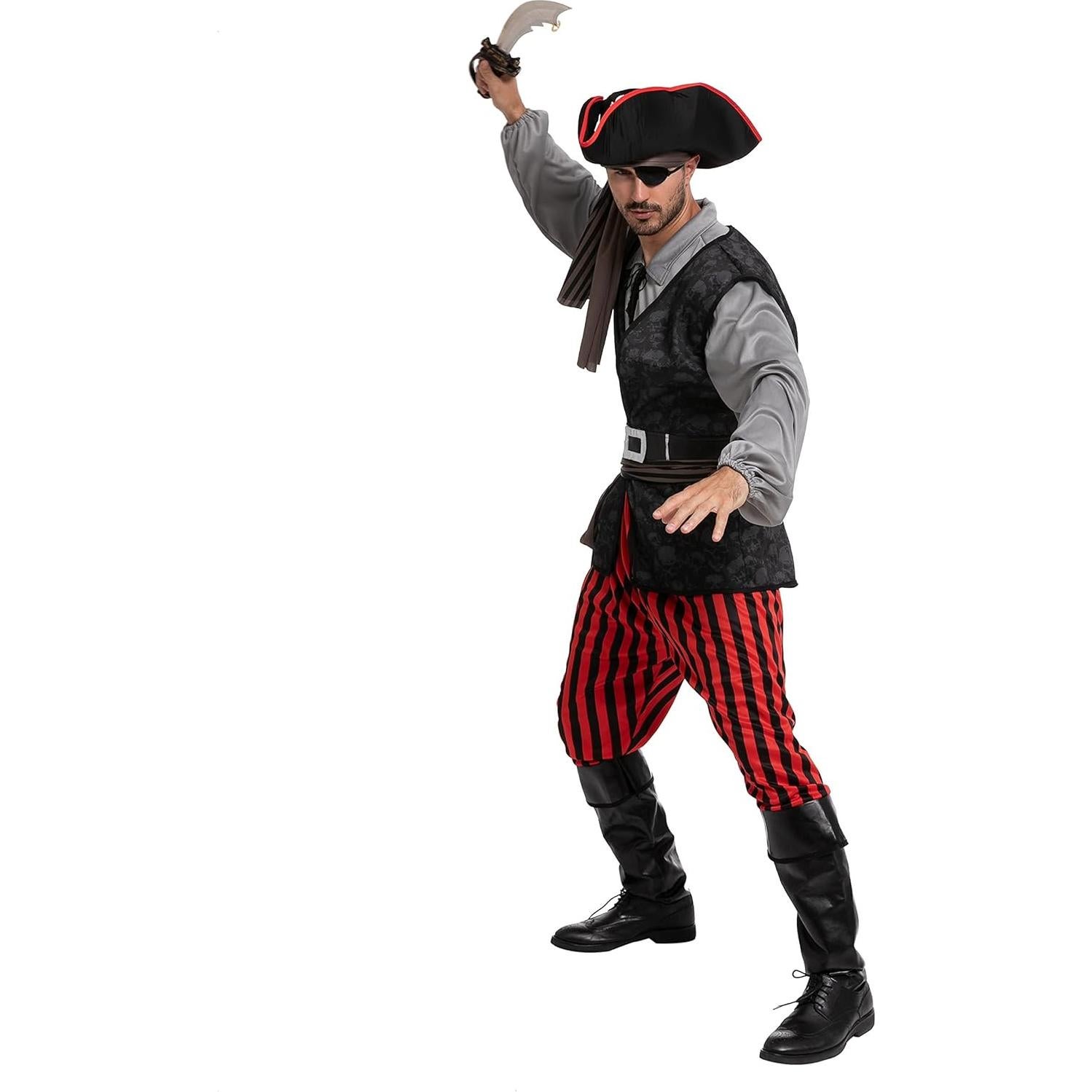 Disfraz de Pirata para Hombre Spooktacular XL Gris