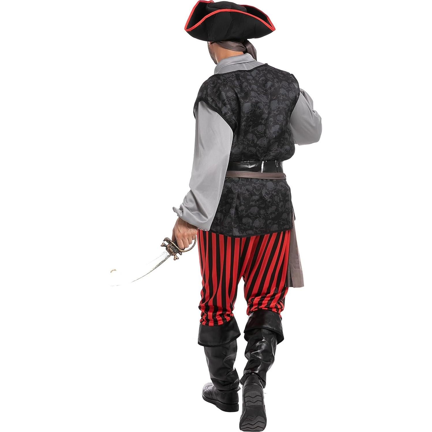 Disfraz de Pirata para Hombre Spooktacular XL Gris