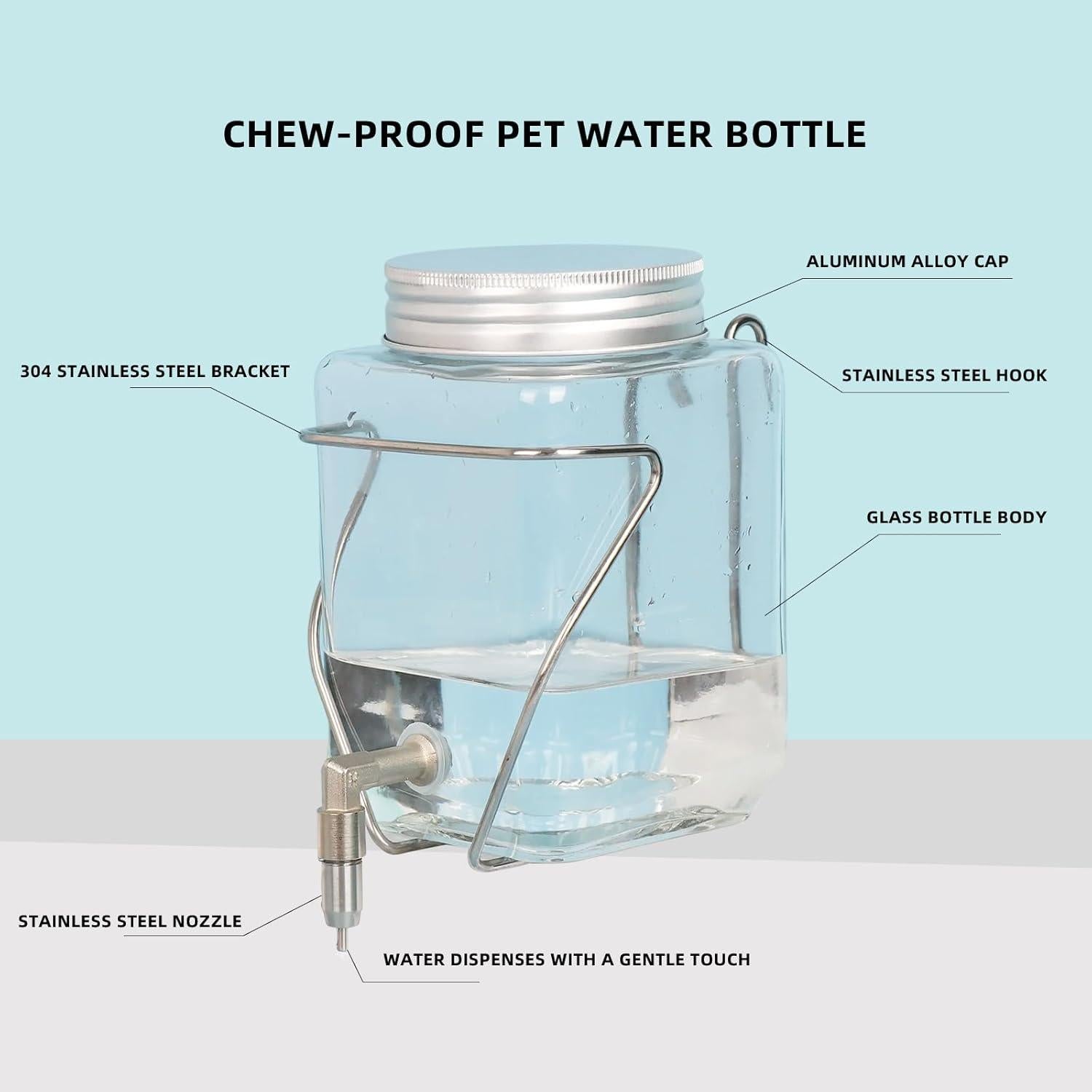 Botella de Agua Dispensador 739 ml HardcorePet para Mascotas