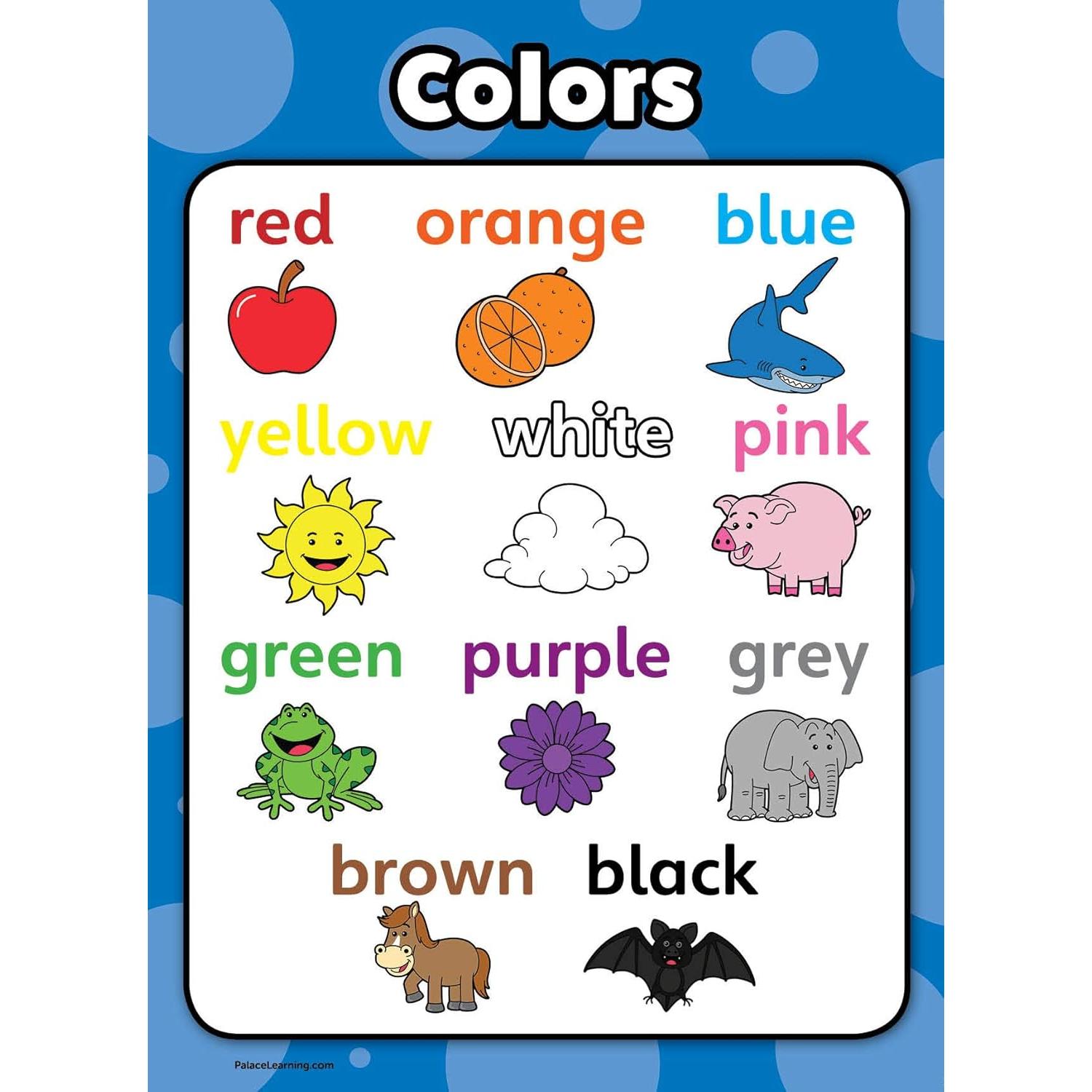 Conjunto de Carteles Educativos Palace Learning 4 Pack - Alfabeto, Números, Formas y Colores