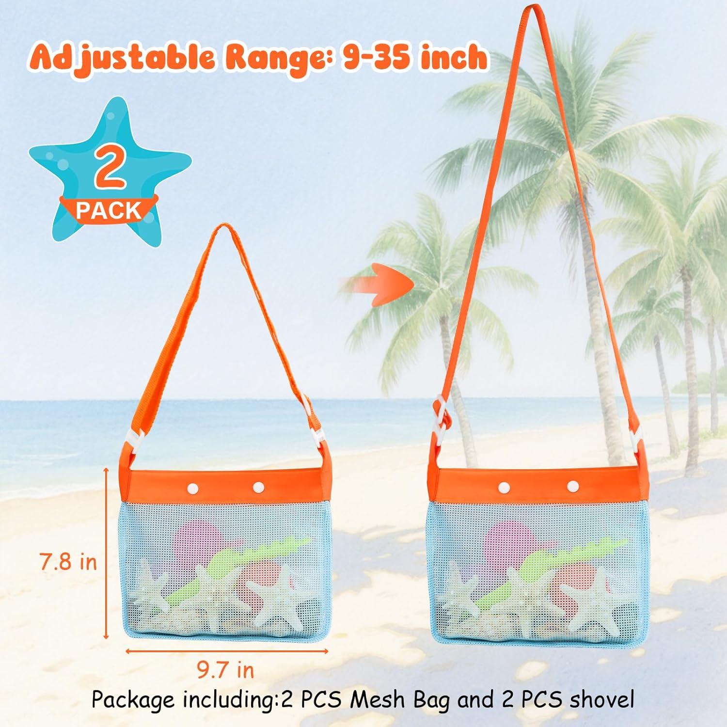 Set de Juguetes de Playa QINGLER 2 Piezas Pala y Bolsa Malla