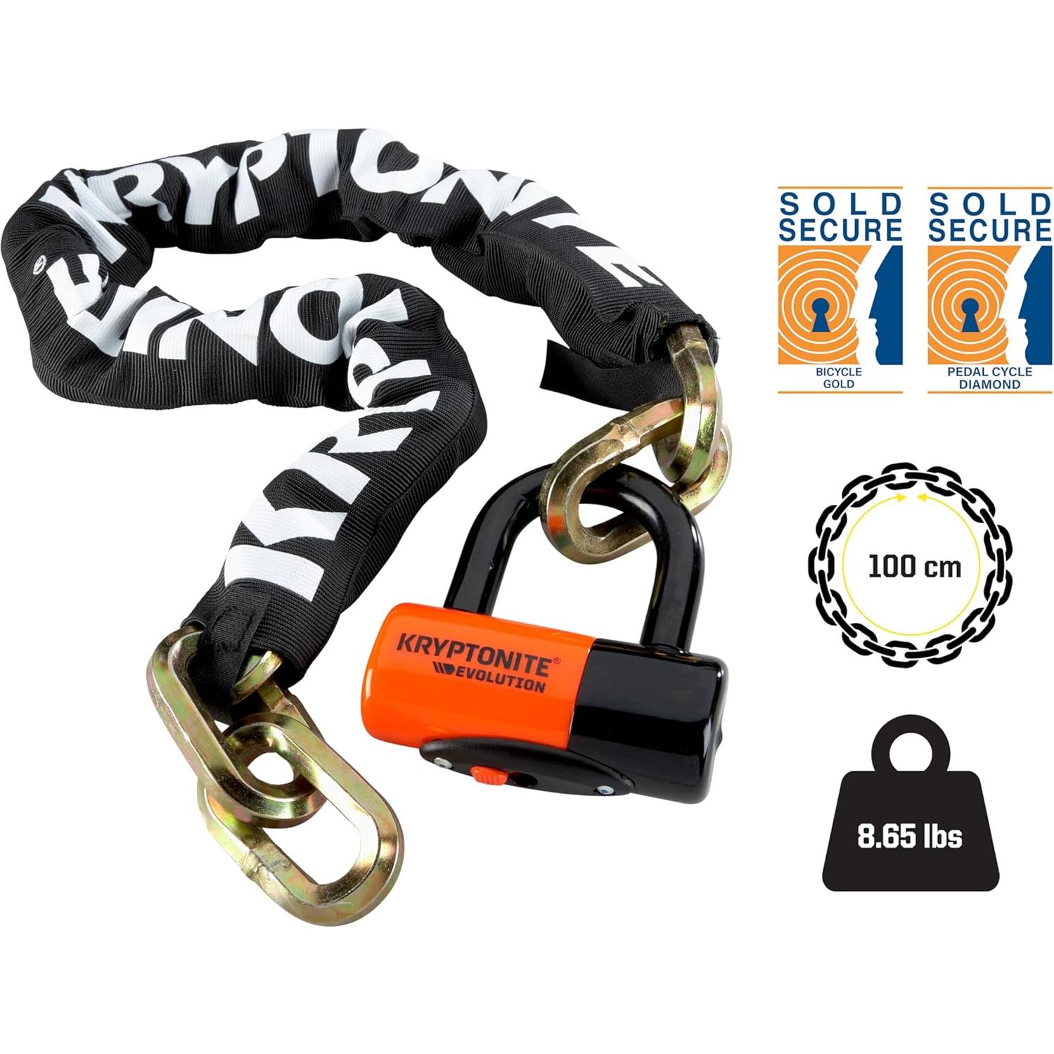 Candado de cadena Kryptonite New York 1210, 1.0 m, alta seguridad