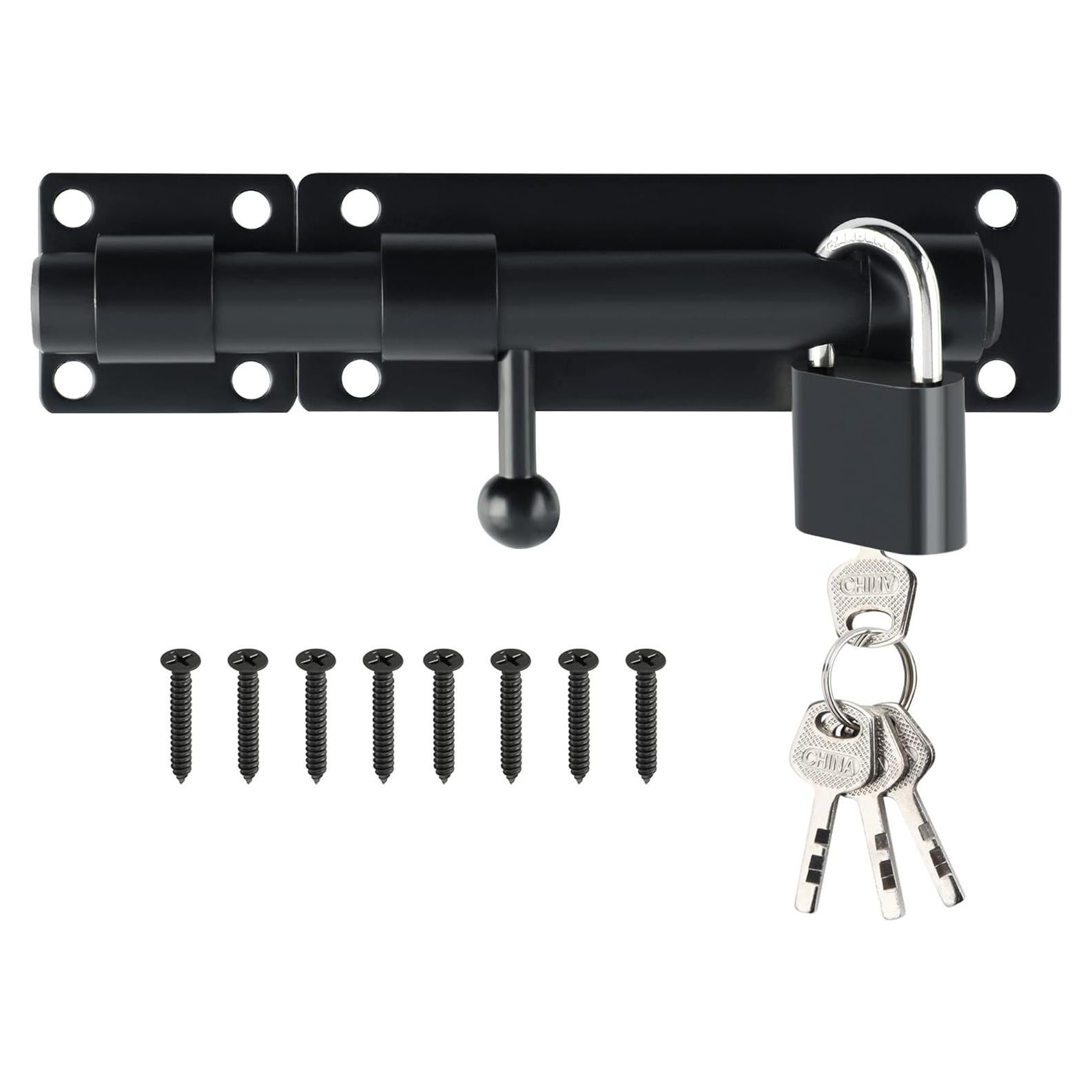 Pestillo deslizante Alise 6" acero inoxidable negro mate