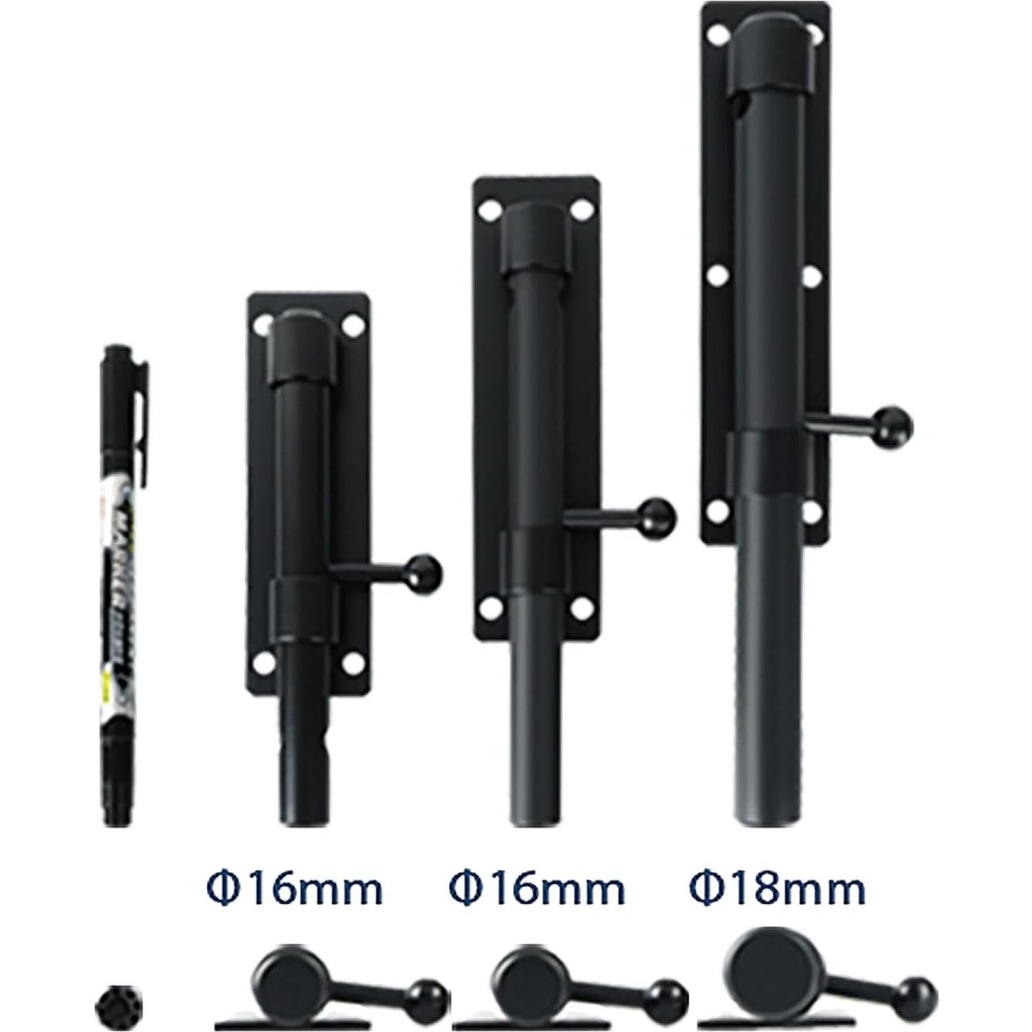 Pestillo deslizante Alise 6" acero inoxidable negro mate