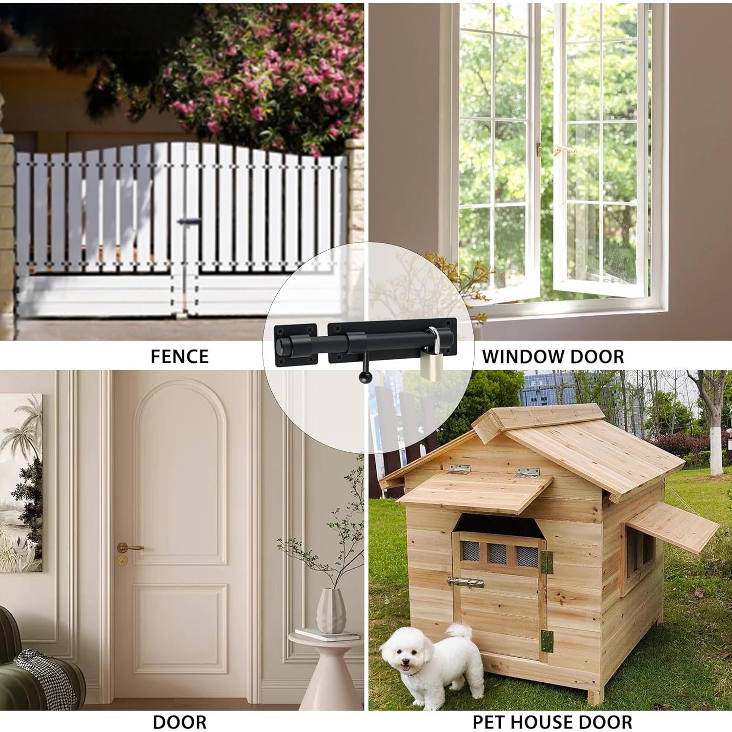 Pestillo deslizante Alise 6" acero inoxidable negro mate