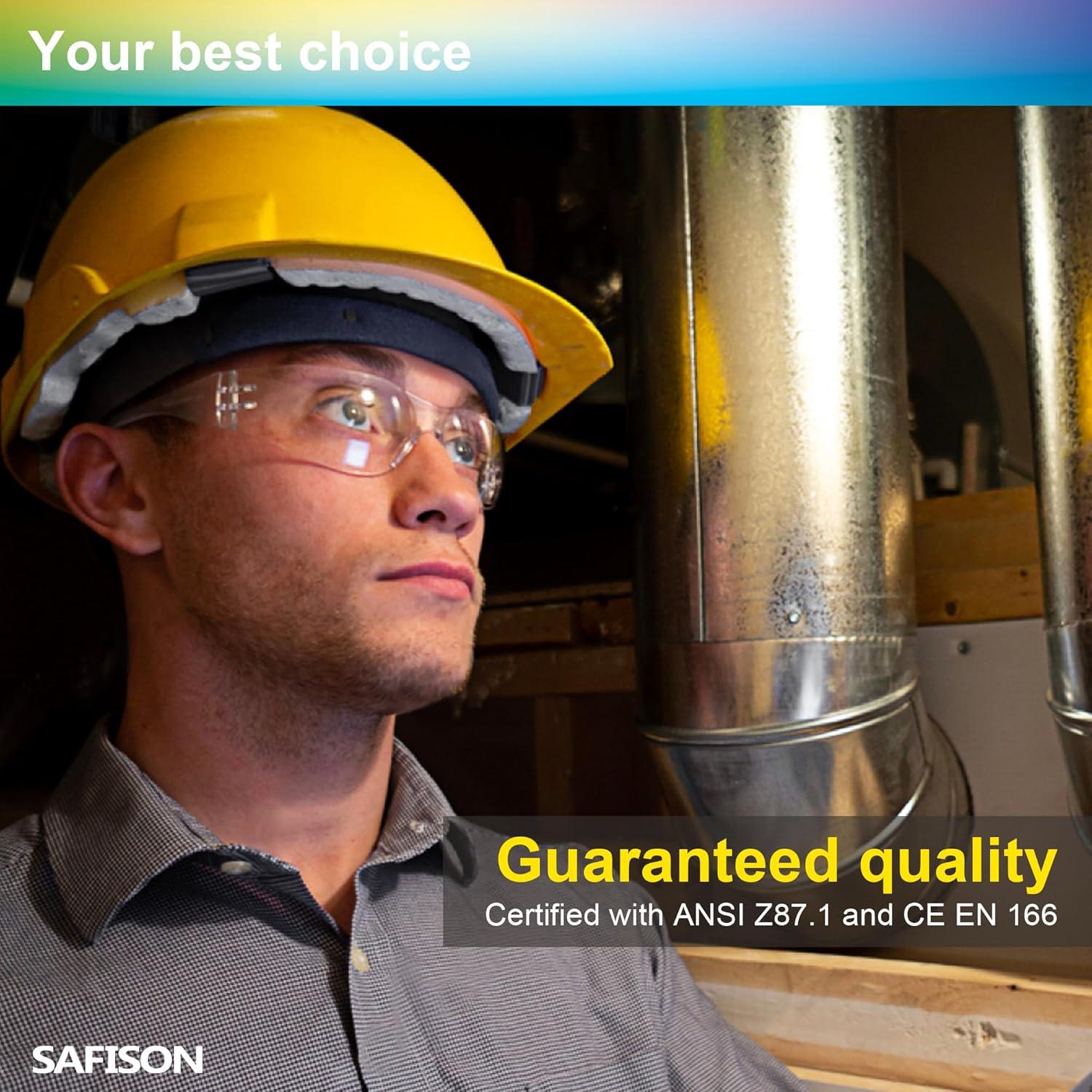 Gafas de Seguridad Claras SAFISON - 28 Paquetes, Policarbonato