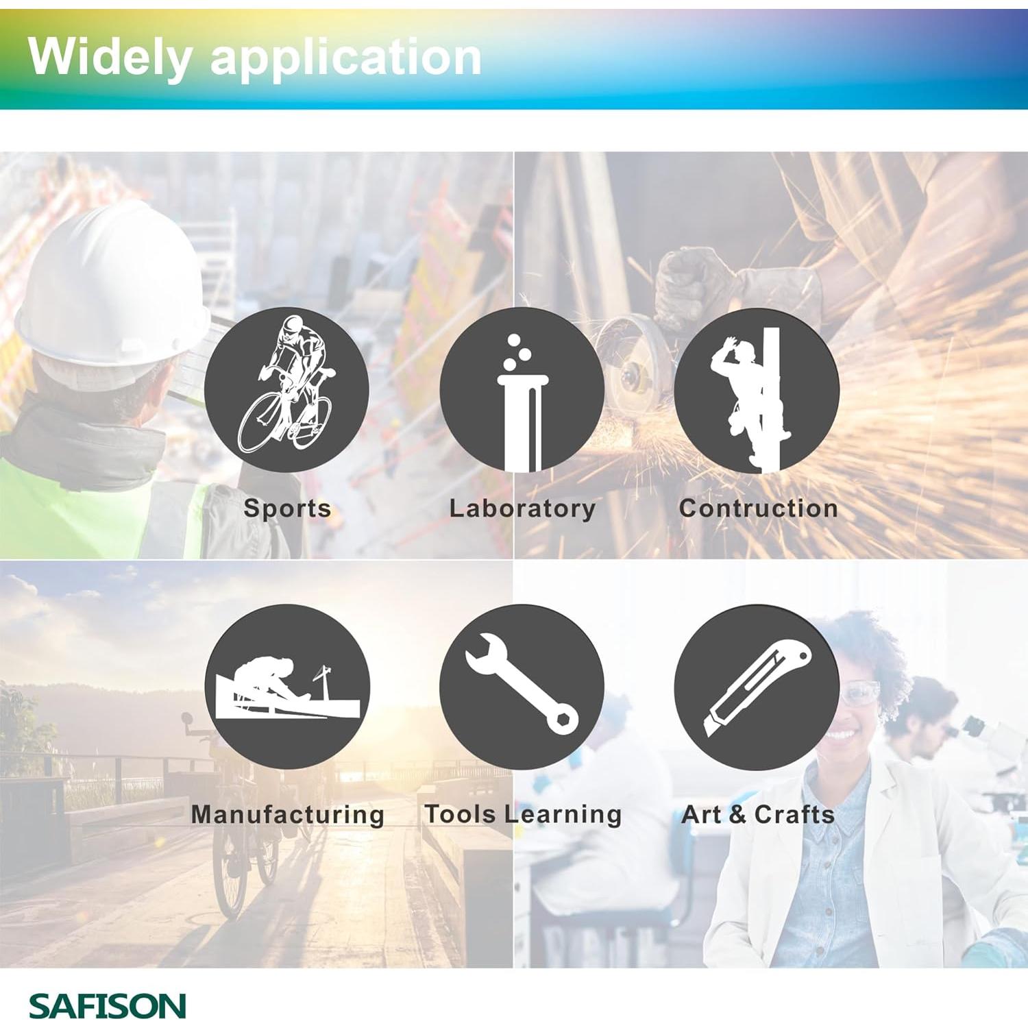 Gafas de Seguridad Claras SAFISON - 28 Paquetes, Policarbonato