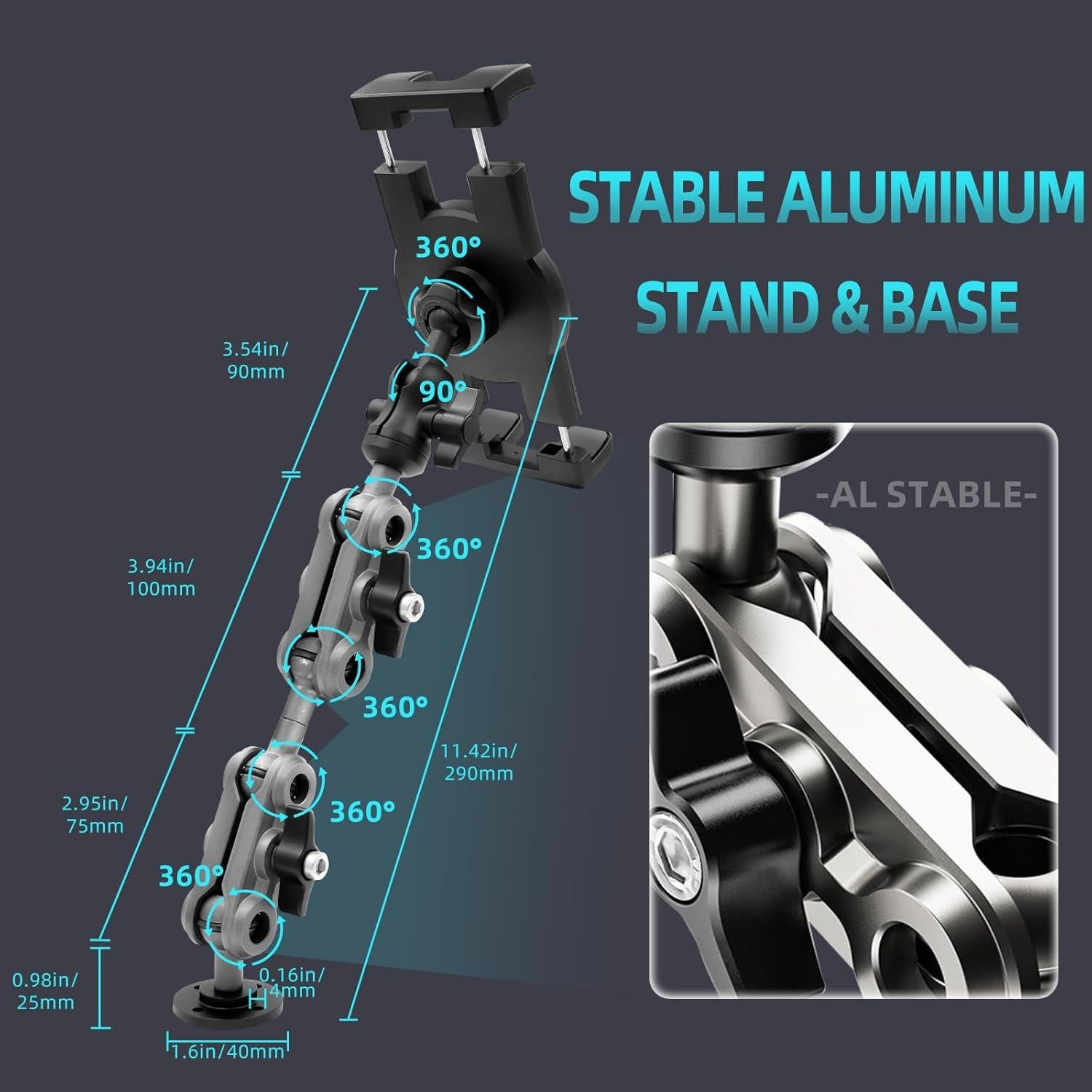 Soporte para Tablet de Auto Porfortop HDM-024 Ajustable 360°
