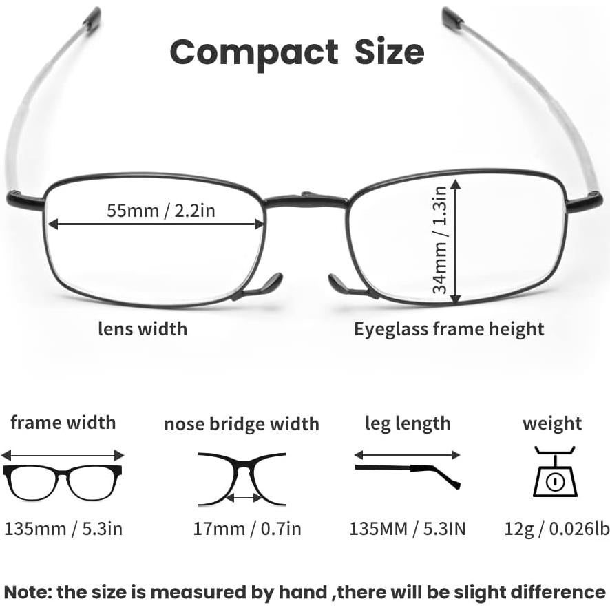 Gafas de Lectura Plegables RiwiSipa con Bloqueo de Luz Azul