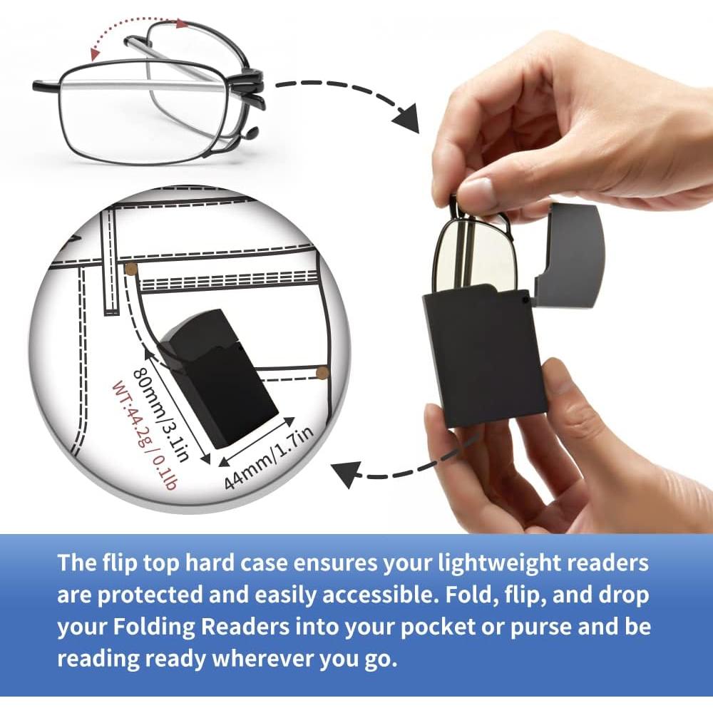 Gafas de Lectura Plegables RiwiSipa con Bloqueo de Luz Azul