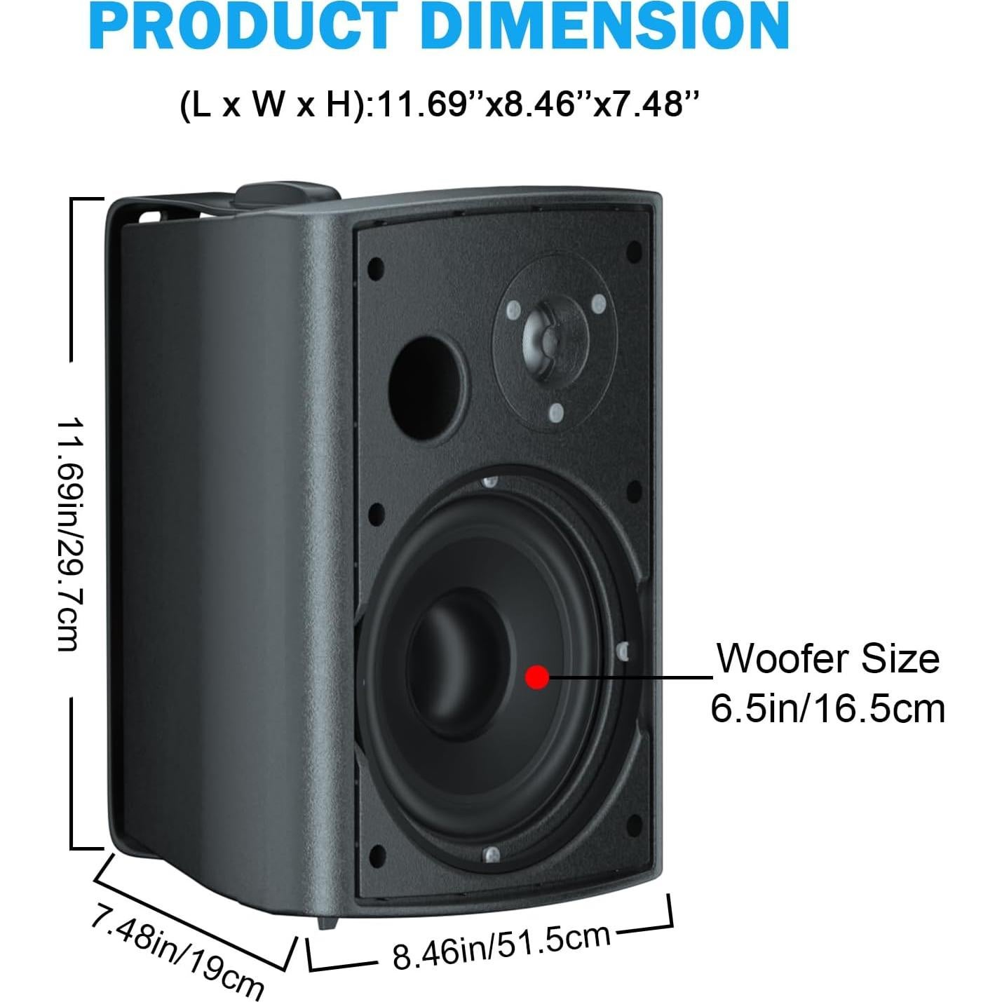 Altavoces Exteriores STUDIOFINIX 6.5" Impermeables 800W