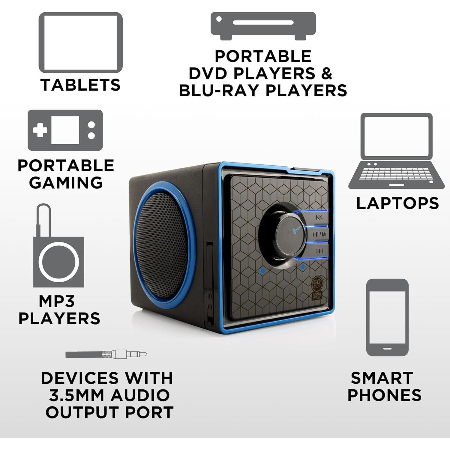 Altavoz Portátil GOgroove SonaVERSE BX - 12W, USB, AUX, Batería 5h