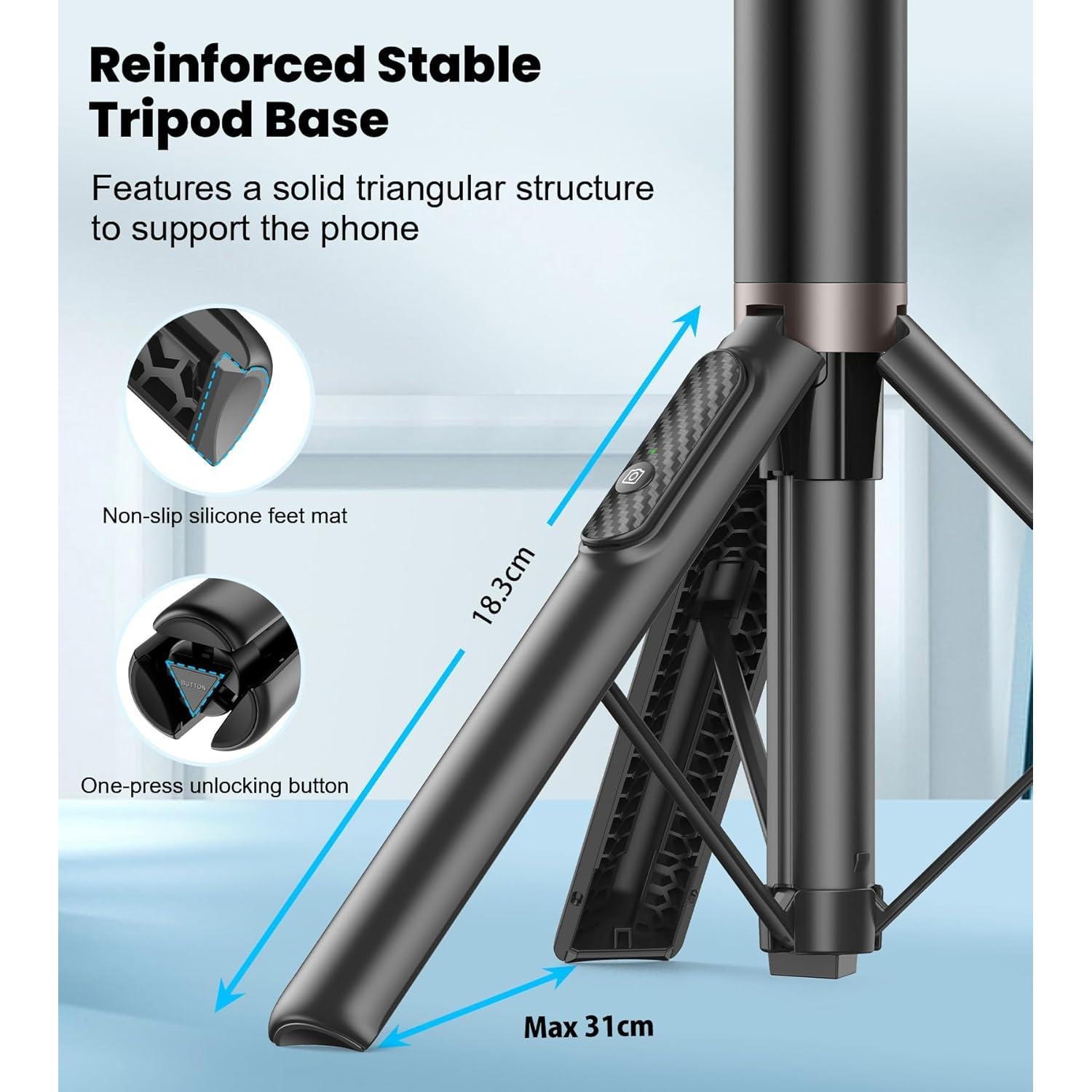 Trípode Selfie TONEOF 60cm con Control Remoto Integrado