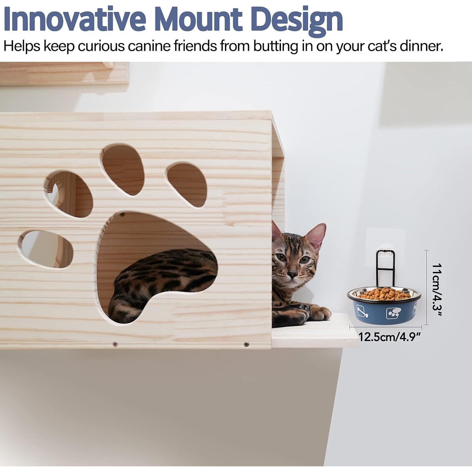 Comedero Elevado para Gatos Torlam, Acero Inoxidable, Antideslizante, Azul