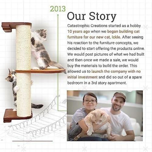 Estante Elevado para Comida de Gato Catastrophic Creations - Bambú Castaño Inglés