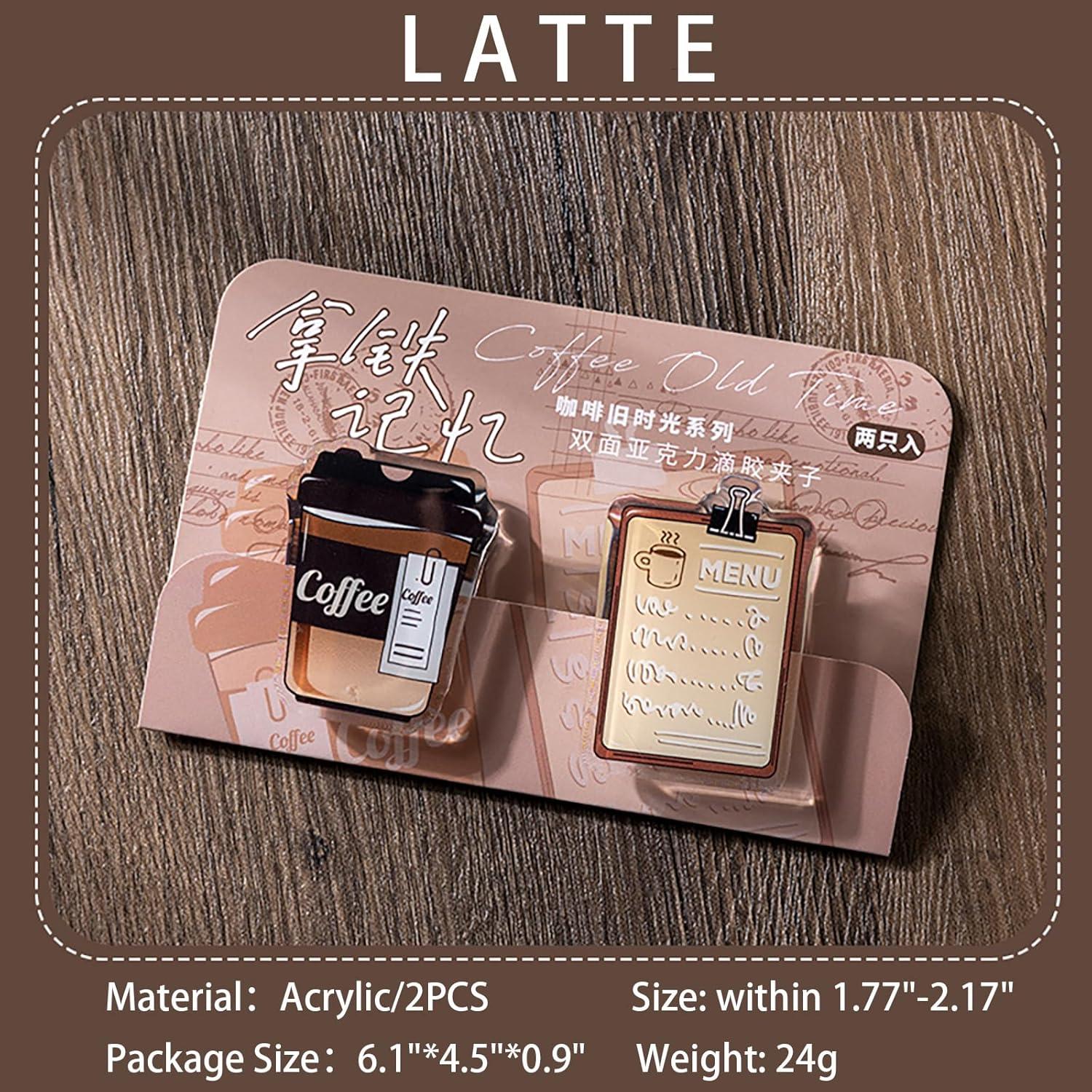 Doraking Clips de Foto Acrílico 2PCS Diseño Café 4.5-5.5cm