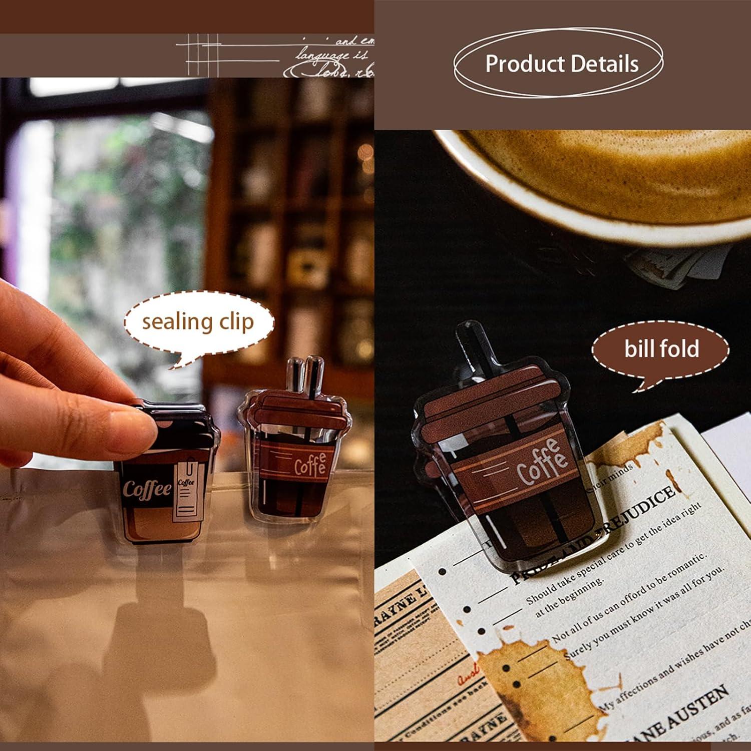 Doraking Clips de Foto Acrílico 2PCS Diseño Café 4.5-5.5cm