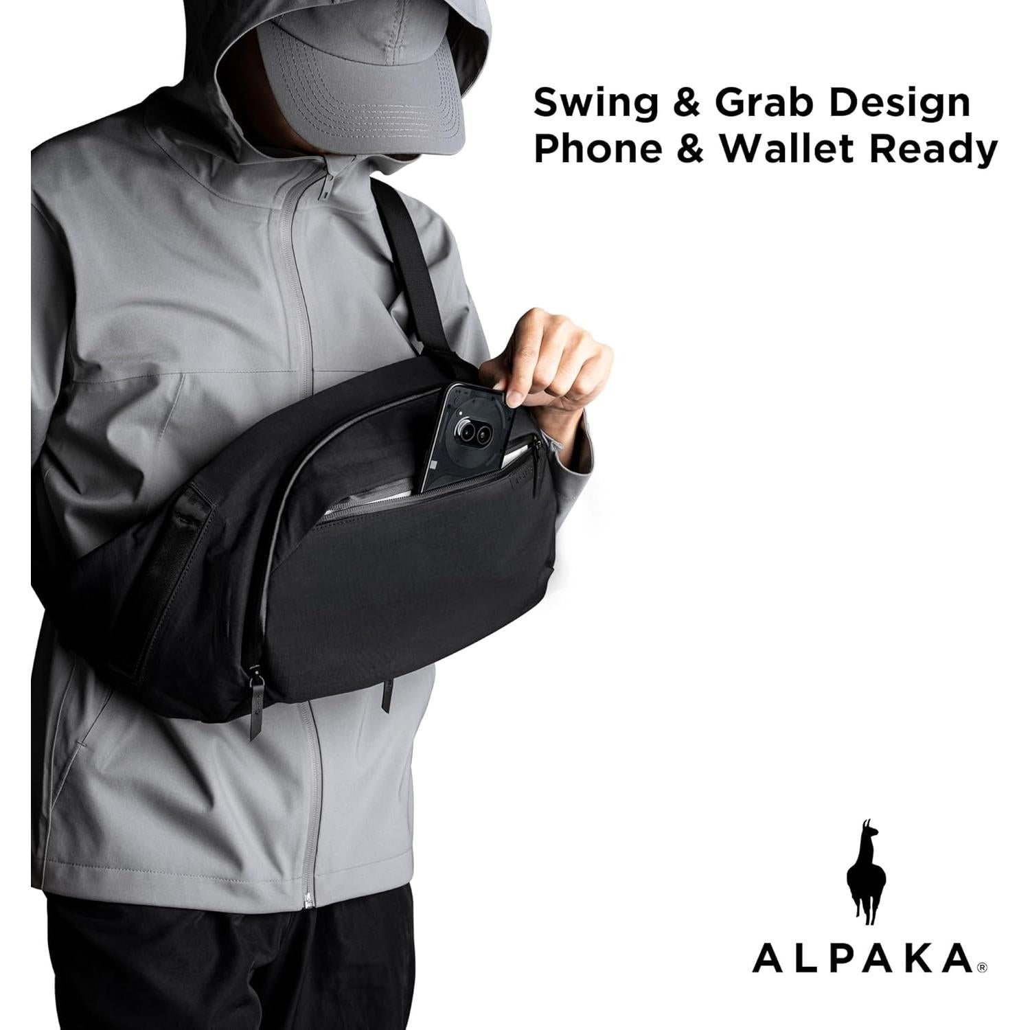 Bolsa Crossbody ALPAKA Metro Hombro Izquierdo 7.5L Negro