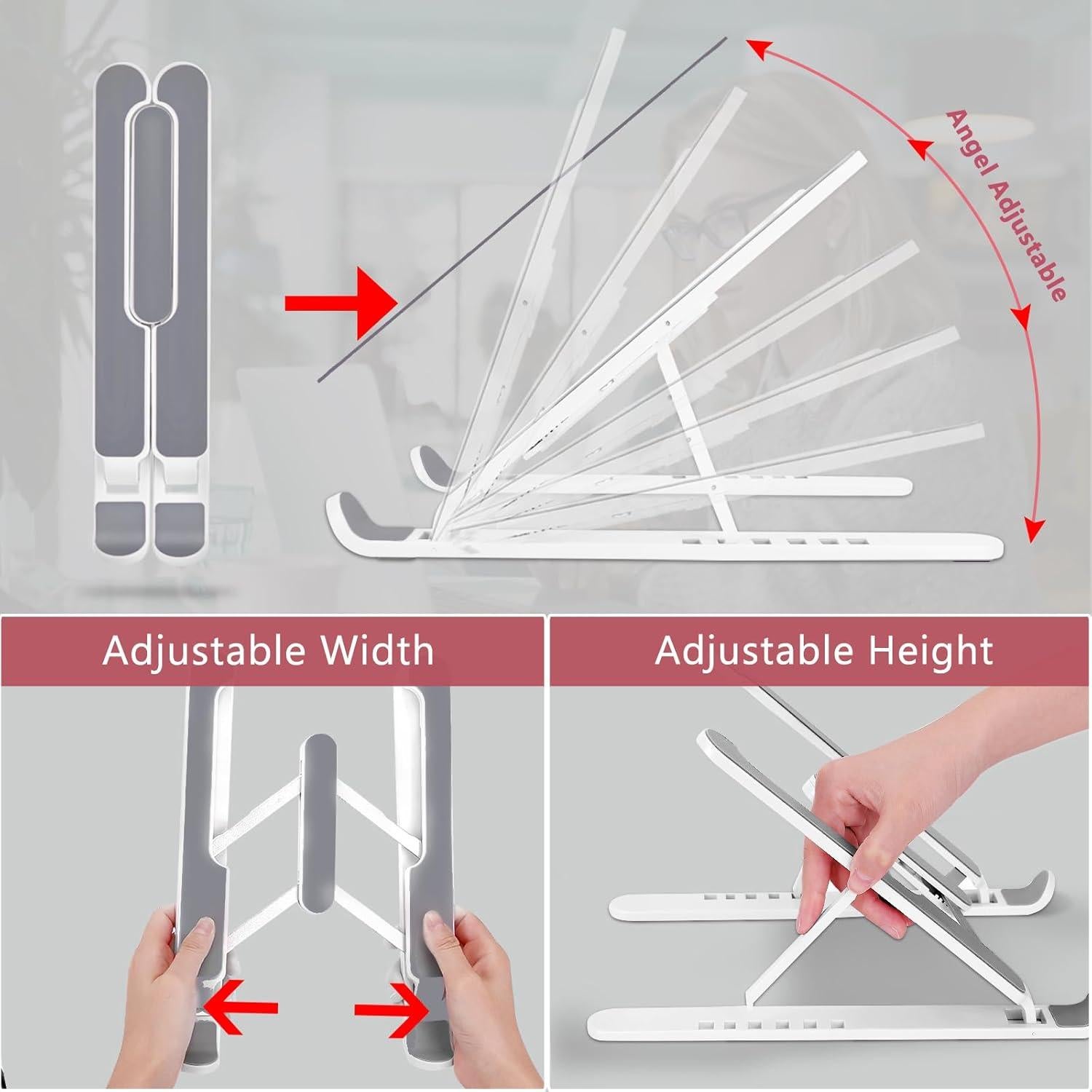 Soporte Ajustable para Laptop Pidien Blanco 6 Niveles