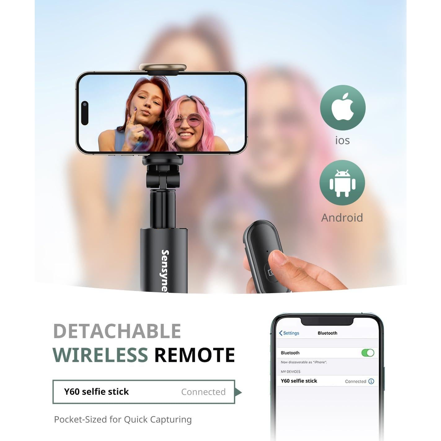 Trípode para Teléfono Sensyne 60" con Control Remoto