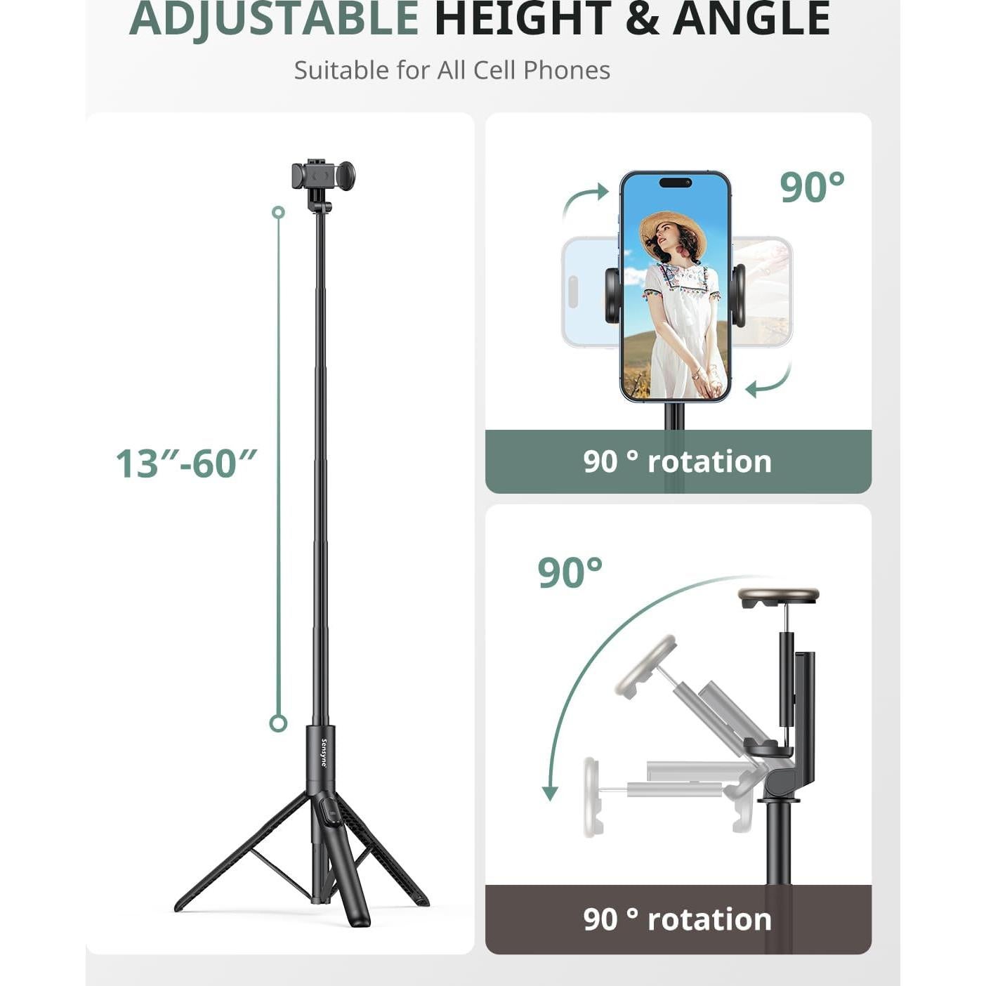 Trípode para Teléfono Sensyne 60" con Control Remoto