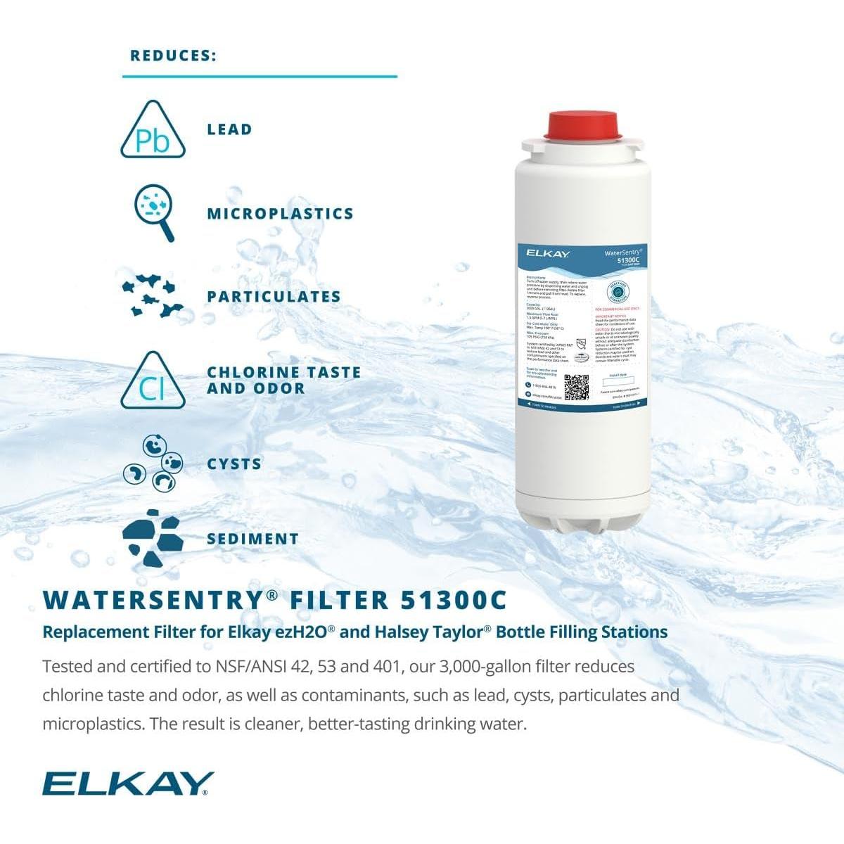 Filtro de Agua Elkay WaterSentry 51300C para Llenadores de Botellas