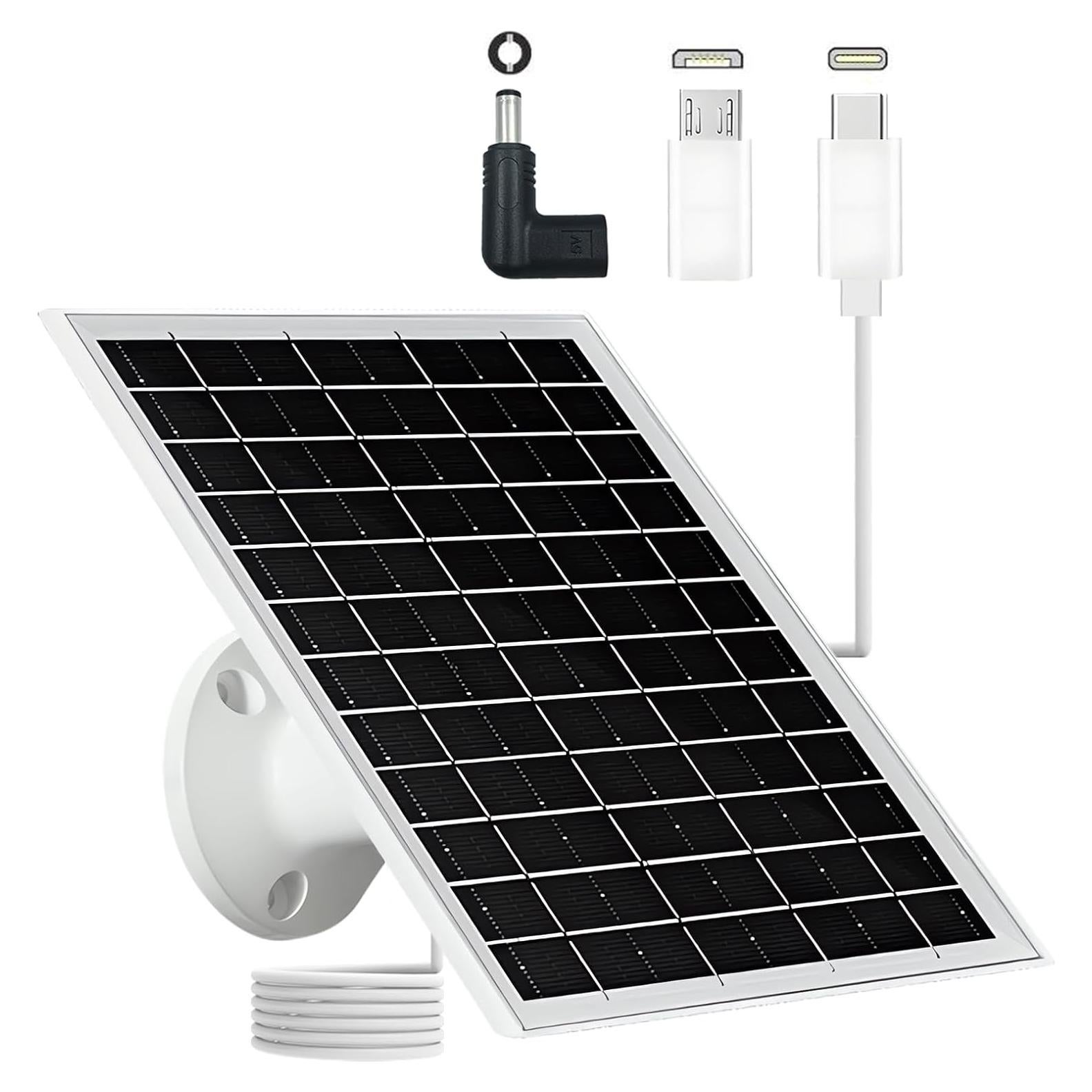 Panel Solar 6W NEWCONNY Blanco USB-C Micro USB DC 5V