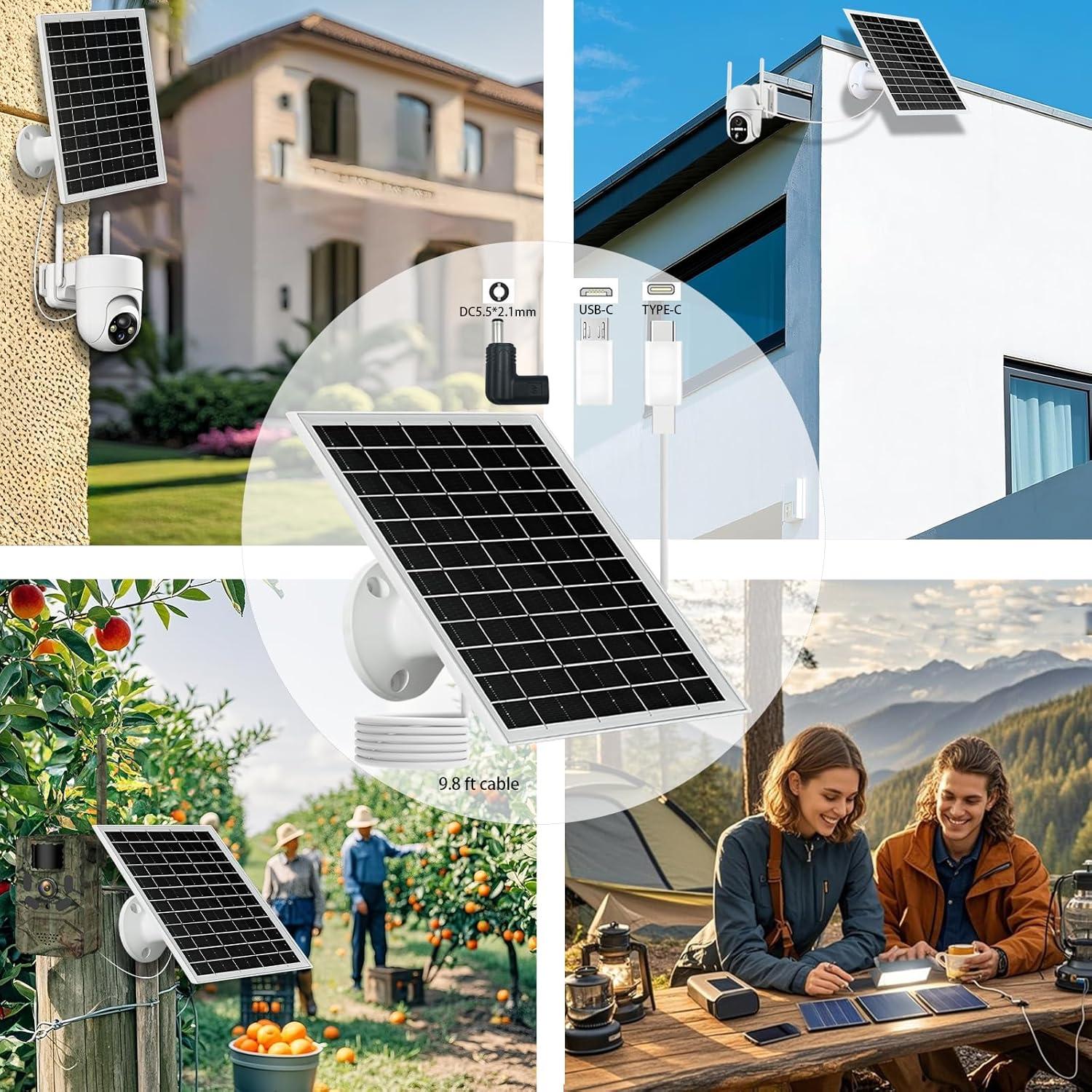 Panel Solar 6W NEWCONNY Blanco USB-C Micro USB DC 5V