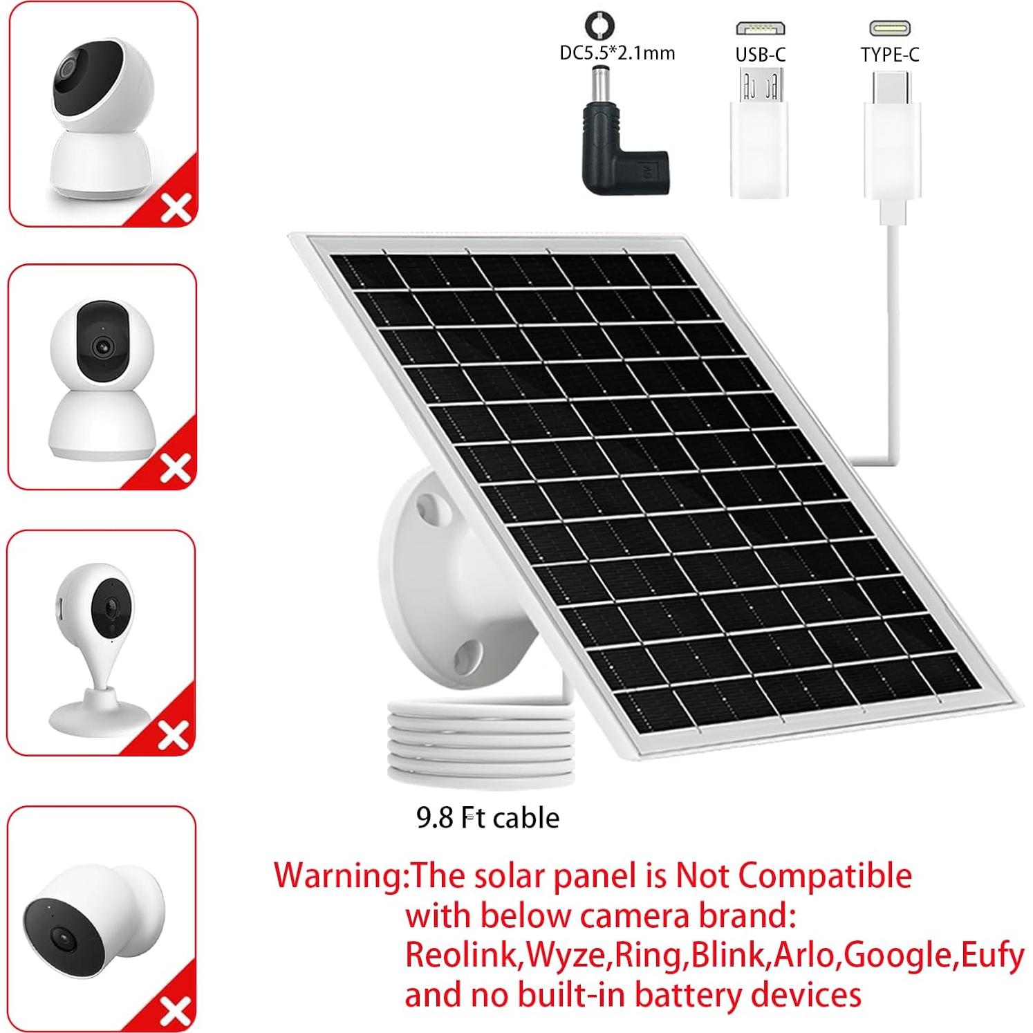 Panel Solar 6W NEWCONNY Blanco USB-C Micro USB DC 5V