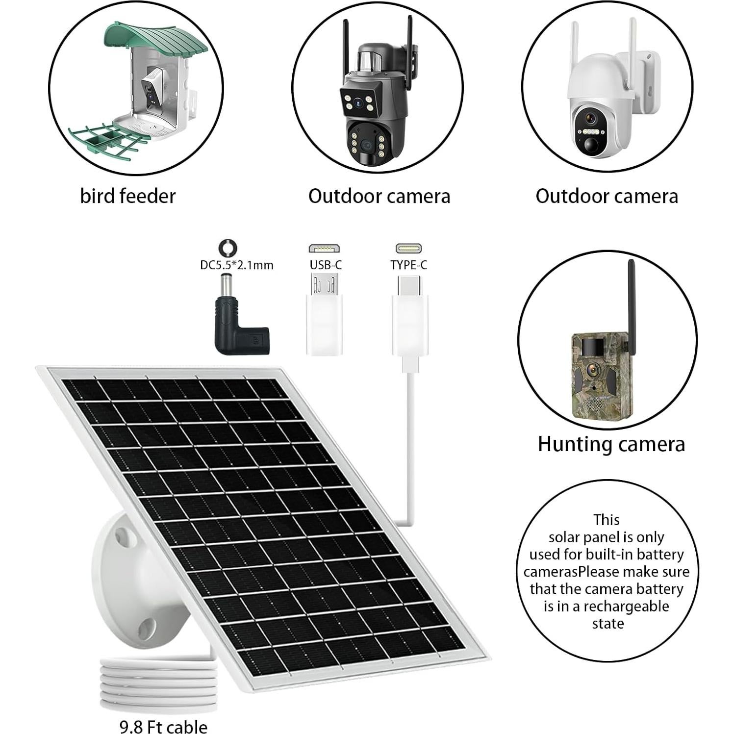 Panel Solar 6W NEWCONNY Blanco USB-C Micro USB DC 5V