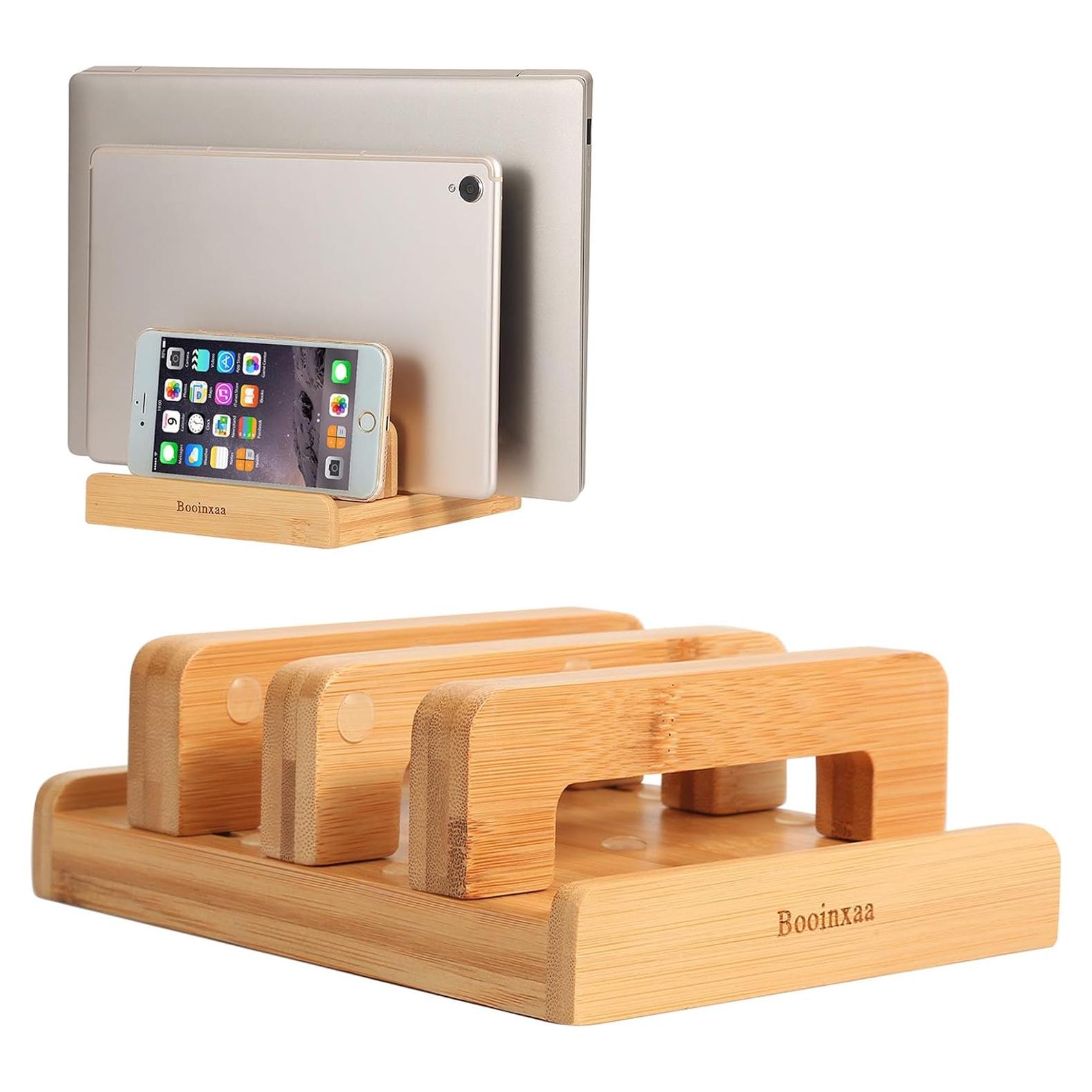 Soporte de Laptop Ajustable Booinxaa Madera Natural 1.50-3.05 cm